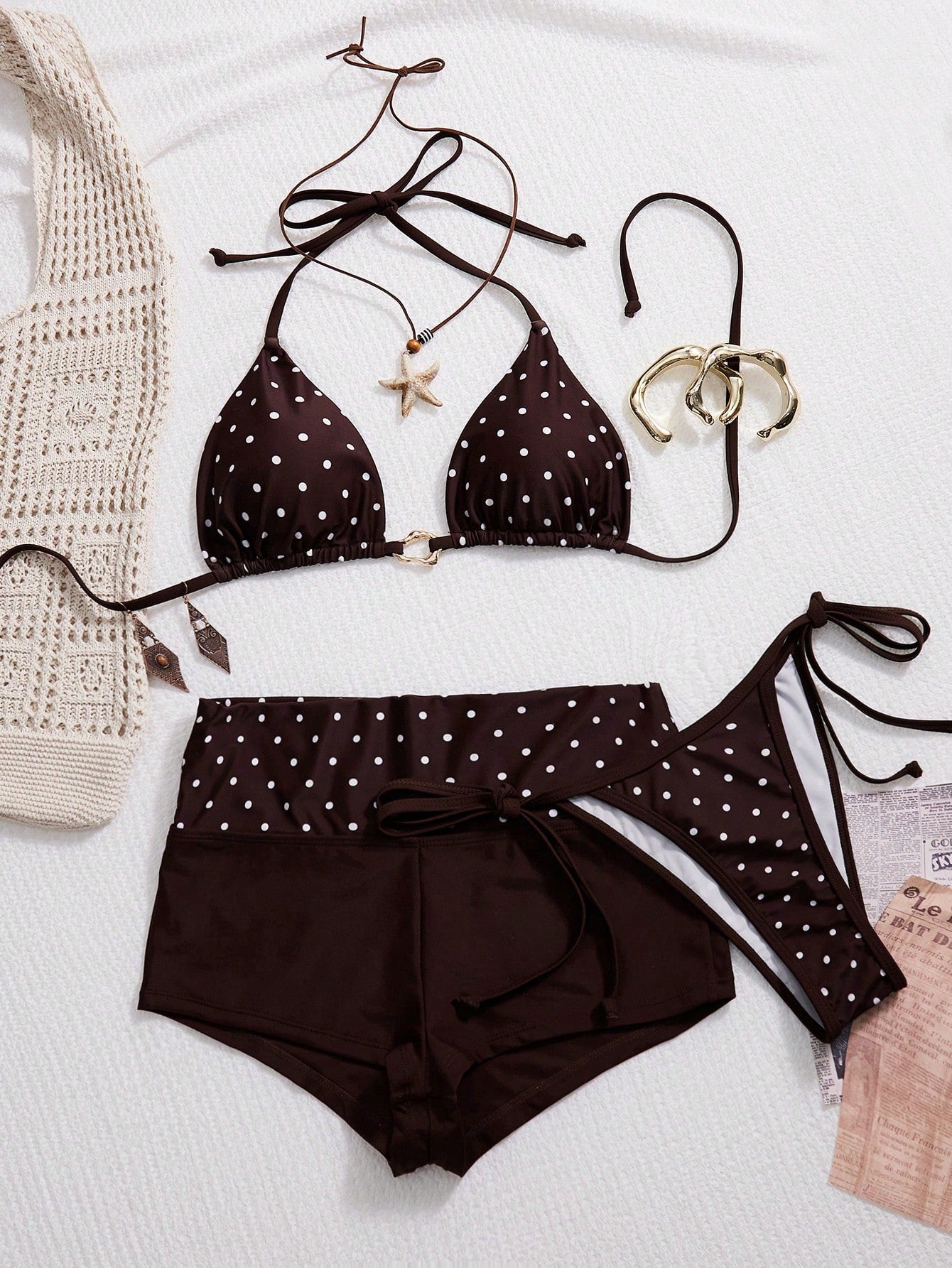 Swim Mod 26SS Spring/Summer Vacation Beach Polka Dot Bikini With
