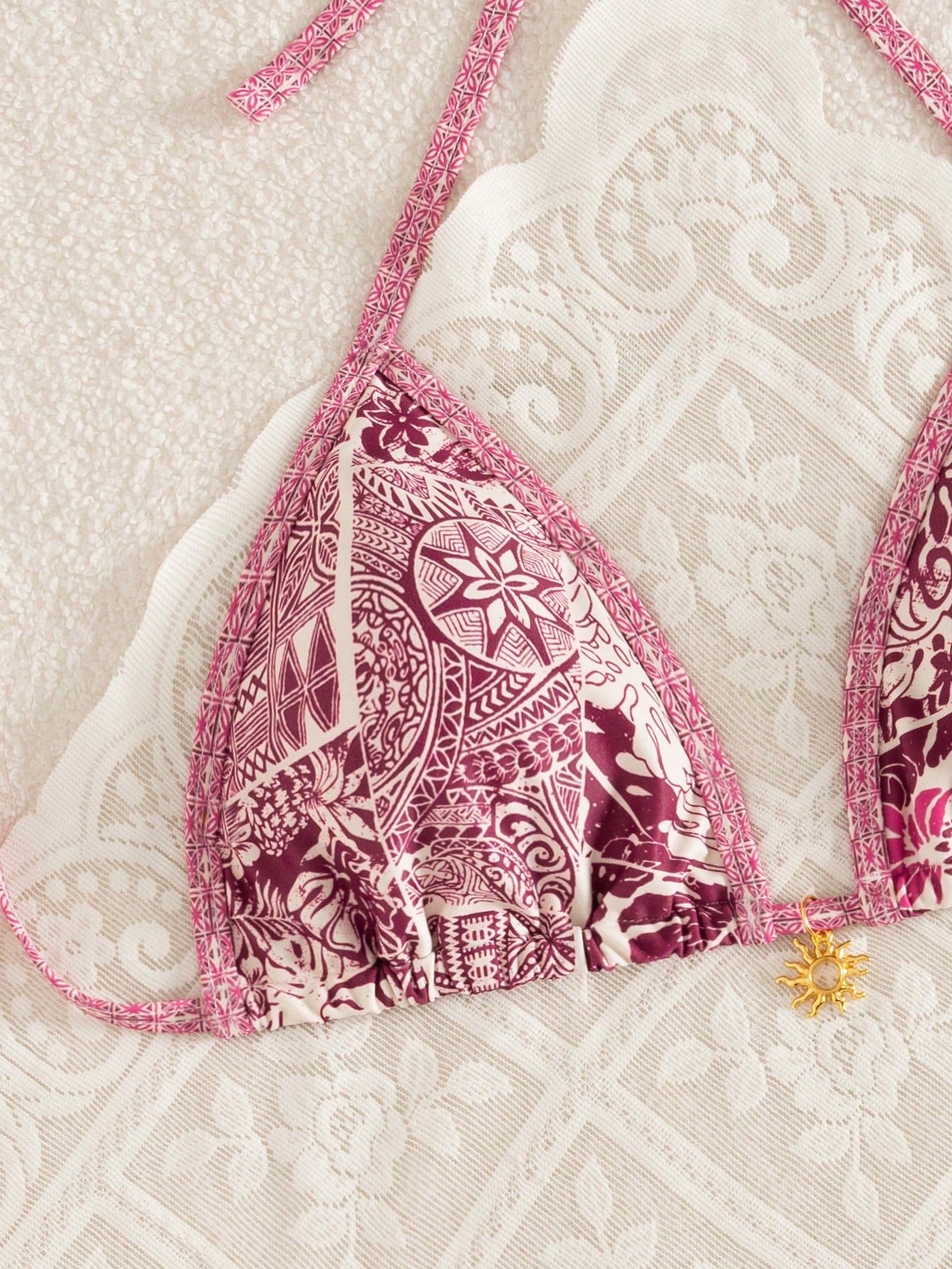 Swim Vcay 2pcs/Set Women Red White And Blue Summer Boho Beach