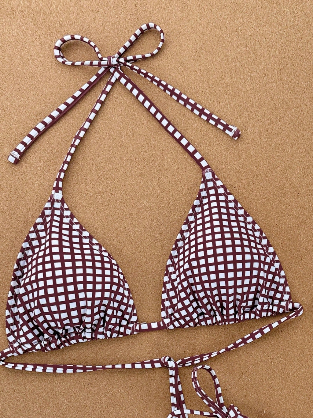 Swim Mod 2026 Spring/Summer Spaghetti Strap Halter Neck Purple & Red
