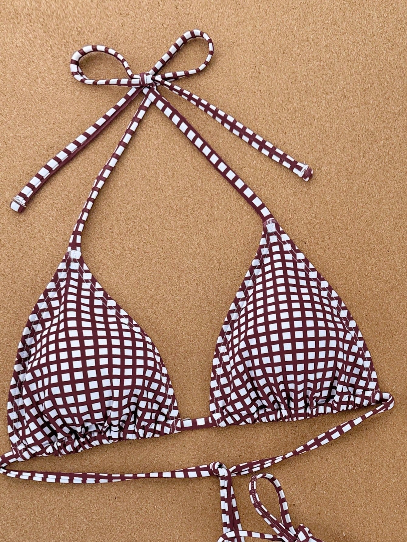 Swim Mod 2026 Spring/Summer Spaghetti Strap Halter Neck Purple & Red
