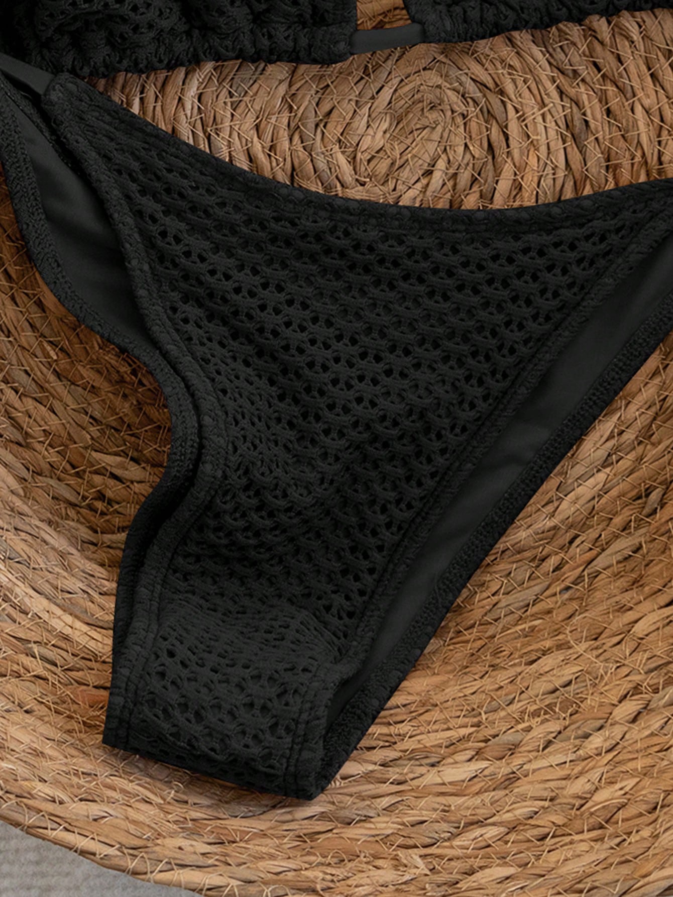 Swim Basics 2026 Spring/Summer Black Special Fabric Women's Bikini