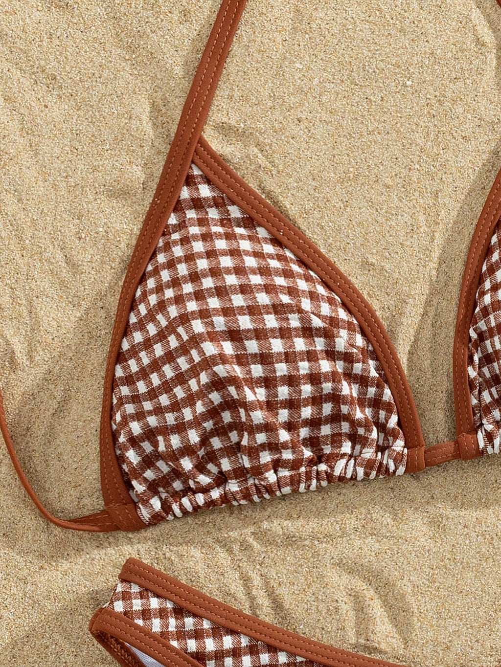 PEPPERMOLLY 2026 Summer Beach Bikini Set - Women's Pink Plaid