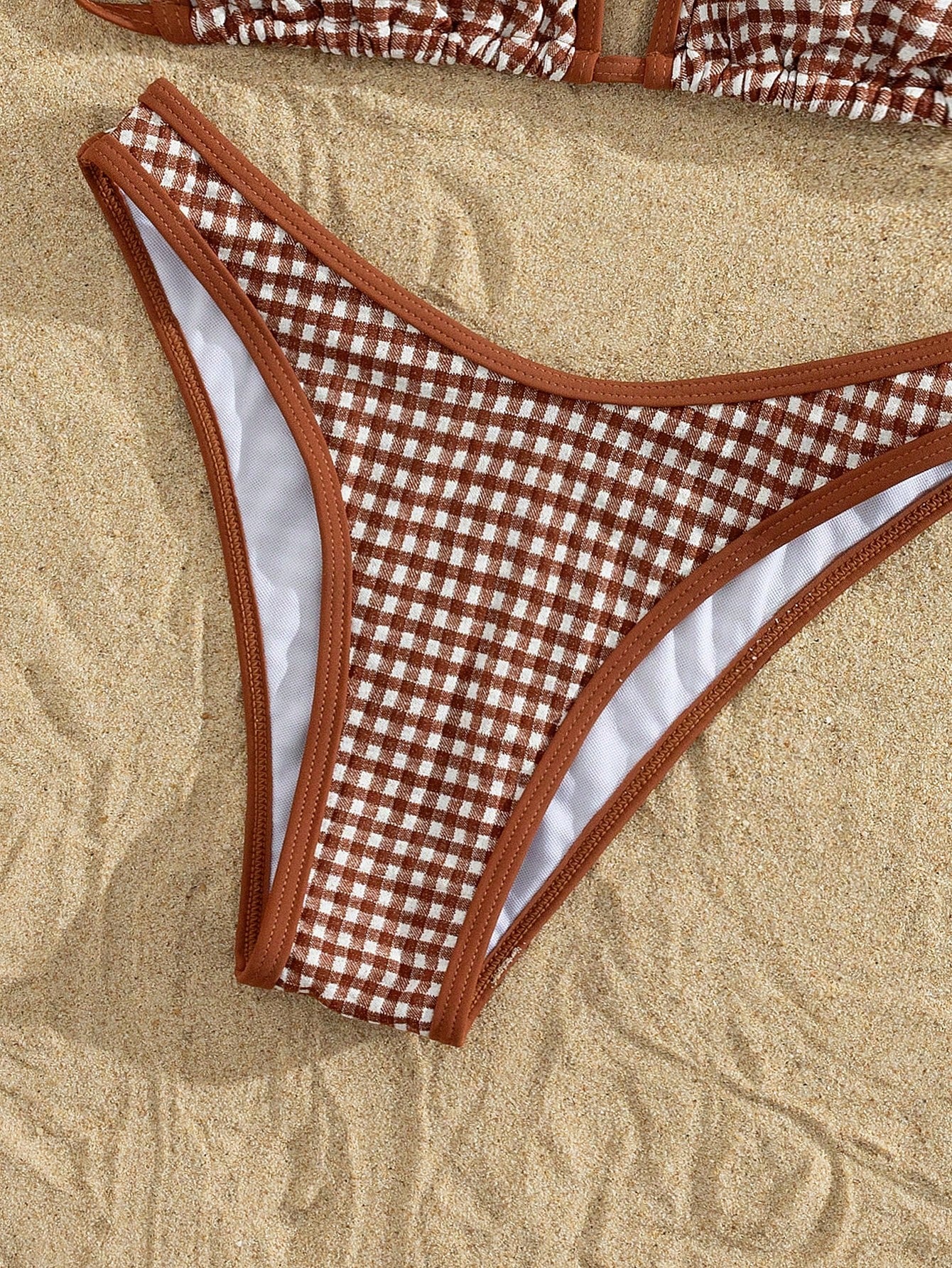 PEPPERMOLLY 2026 Summer Beach Bikini Set - Women's Pink Plaid