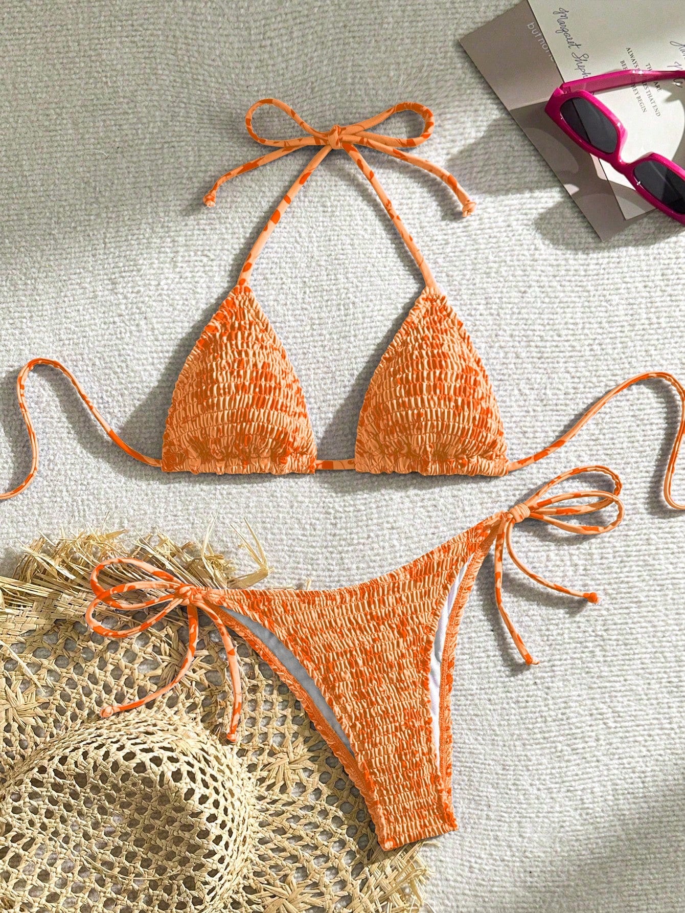 Swim Vcay 2pcs Women's Summer Beach Holiday Ruffled Leopard Print