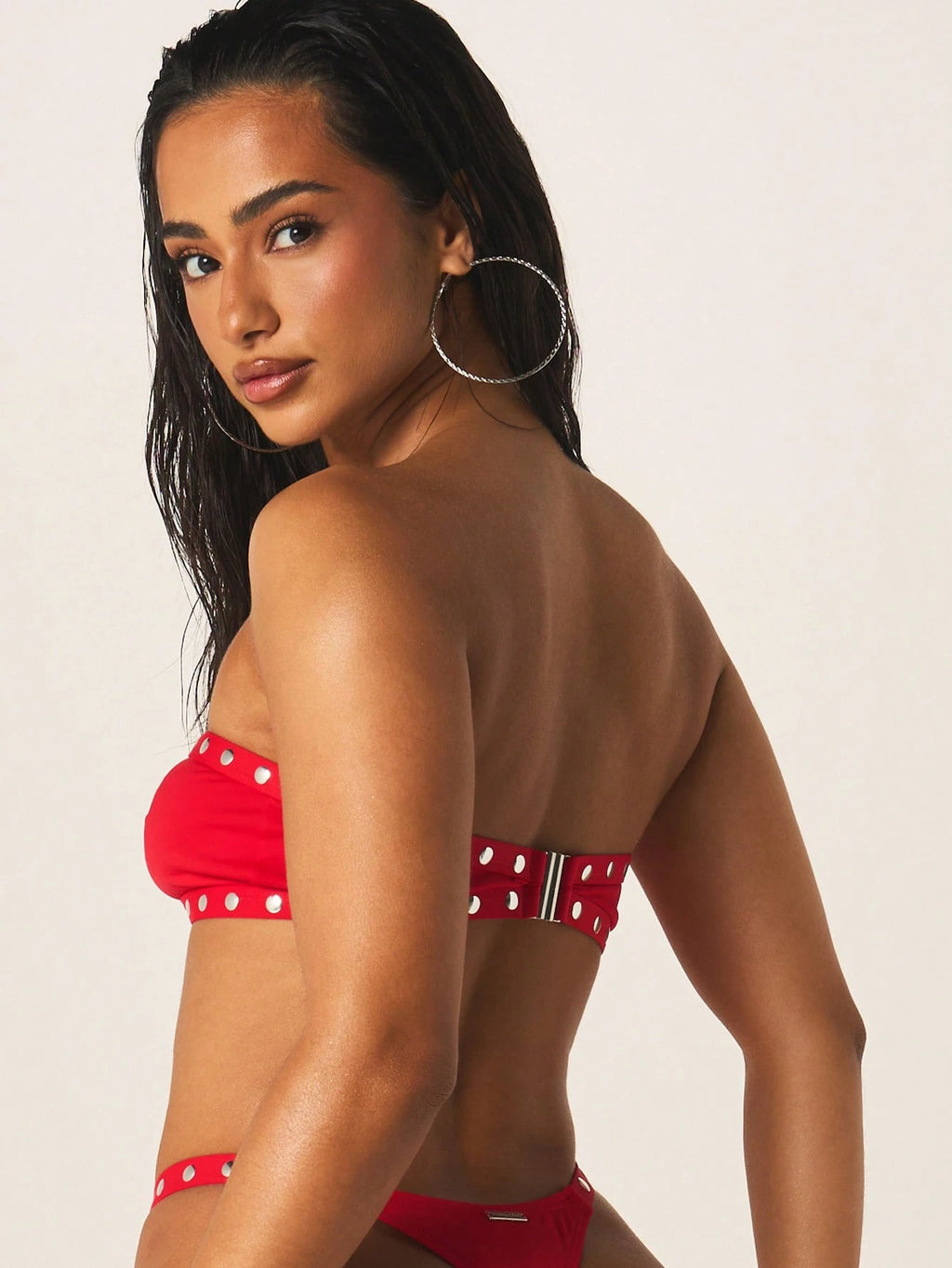 Missguided x Playboy Women's Studded Bandeau Bikini Set With Cut Out