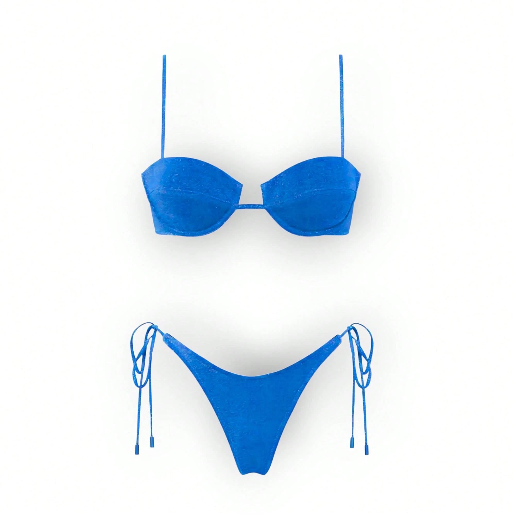 Women's Glossy String Bikini Set Soild Swimsuit Women's Fashion