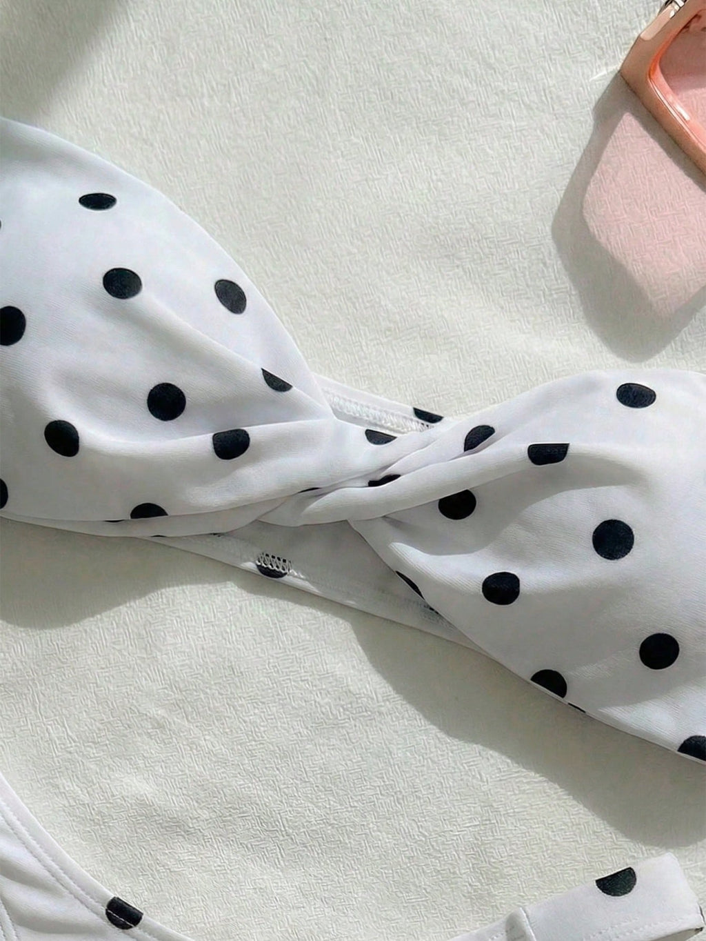 New Fashionable Sexy Polka Dot Print Strapless Detachable Strap