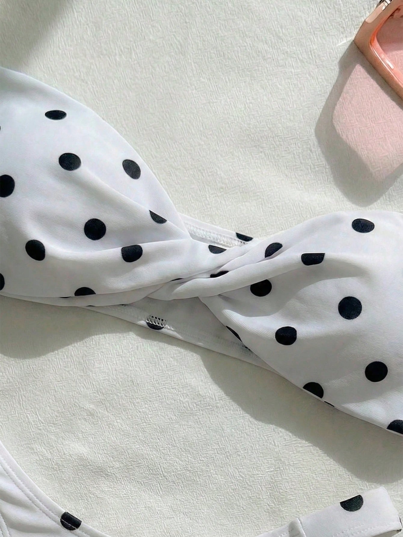 New Fashionable Sexy Polka Dot Print Strapless Detachable Strap