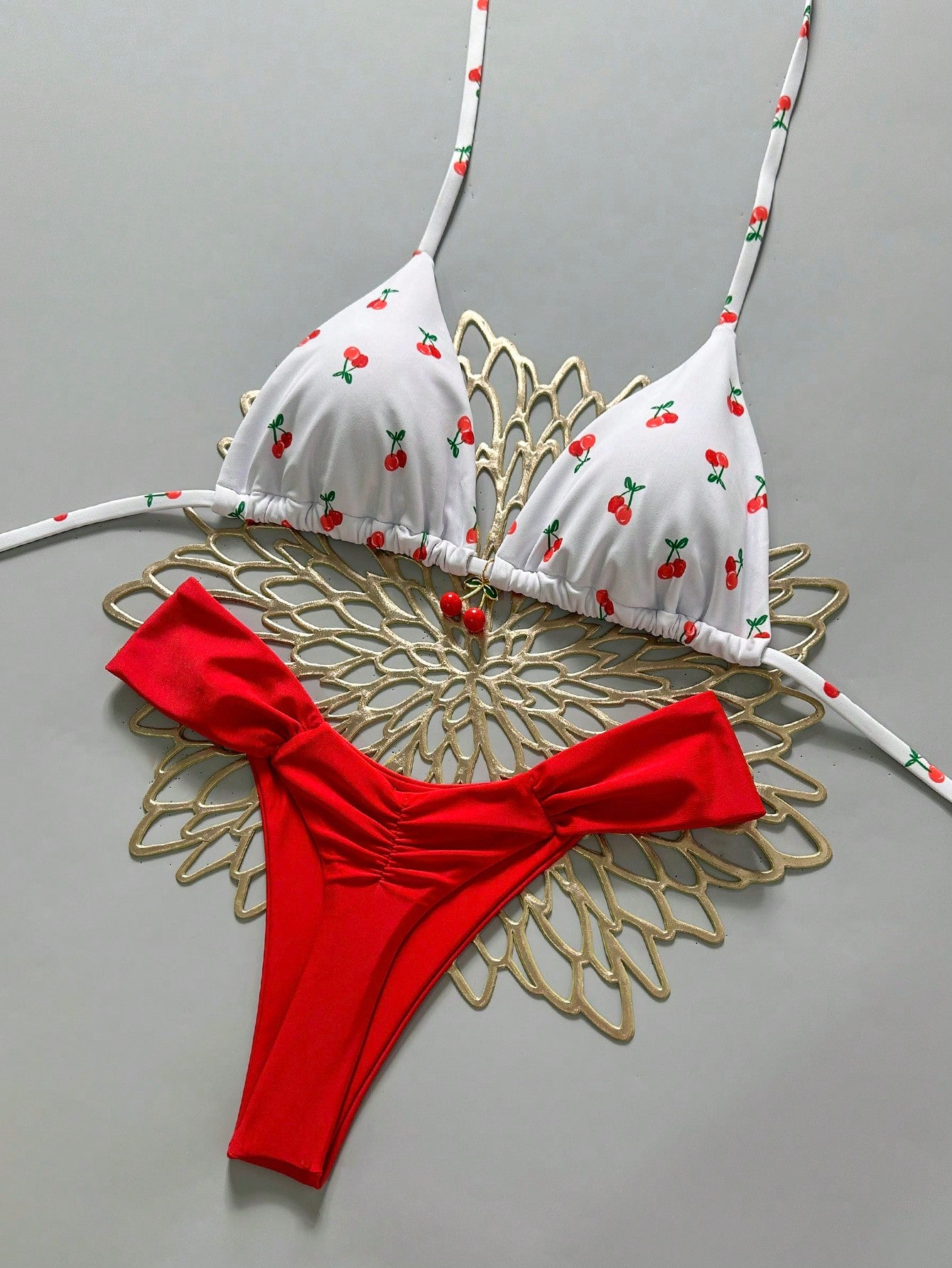 Swim MOD 2pcs Spring/Summer Vacation Random Print Cherry Accessory