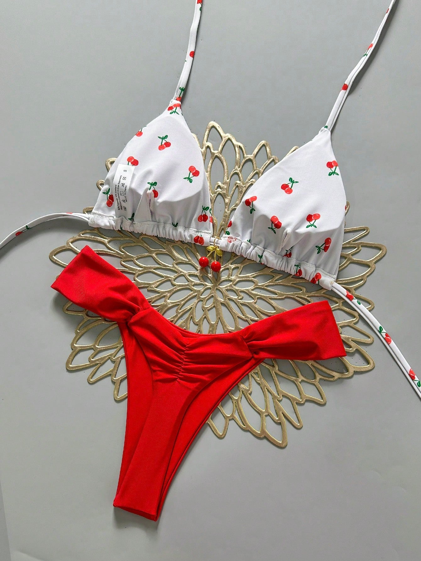 Swim MOD 2pcs Spring/Summer Vacation Random Print Cherry Accessory