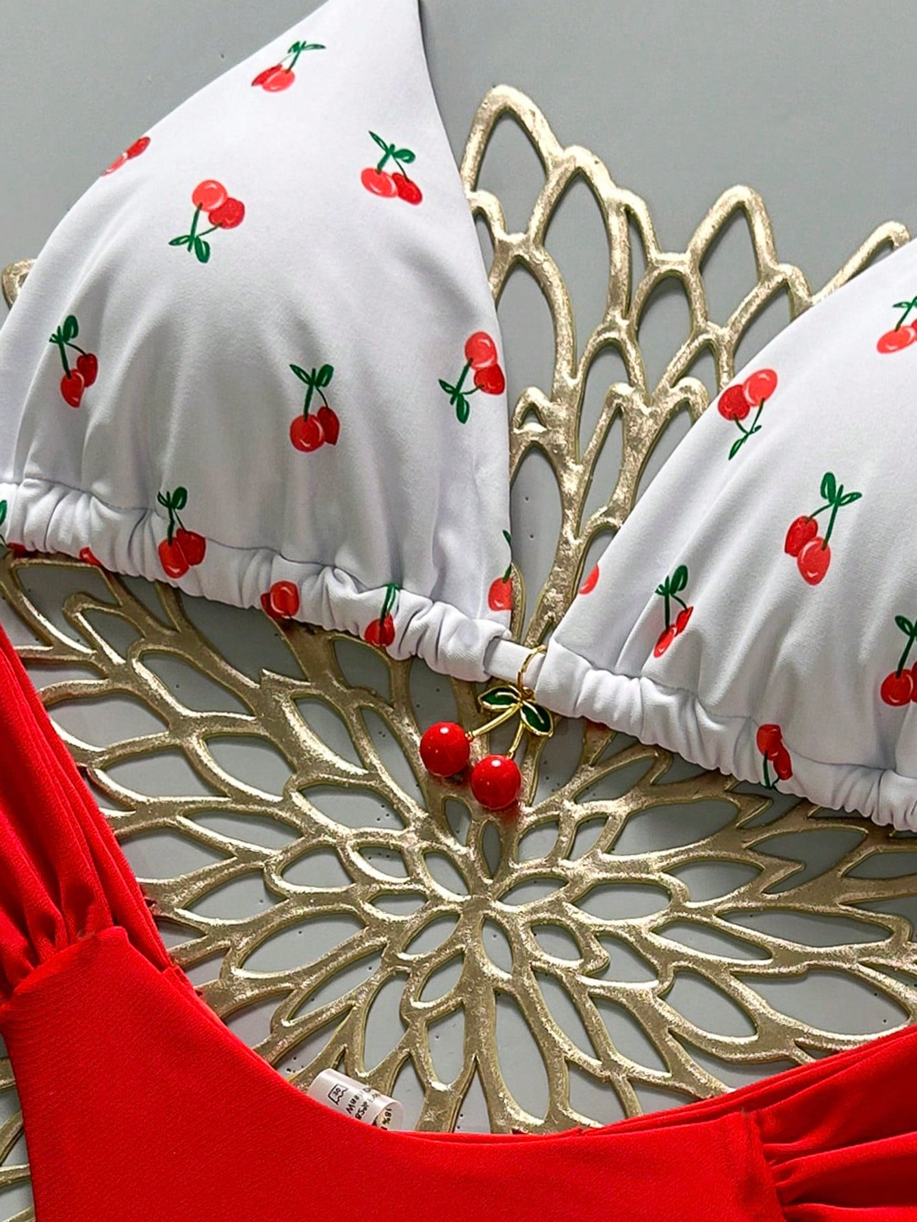Swim MOD 2pcs Spring/Summer Vacation Random Print Cherry Accessory