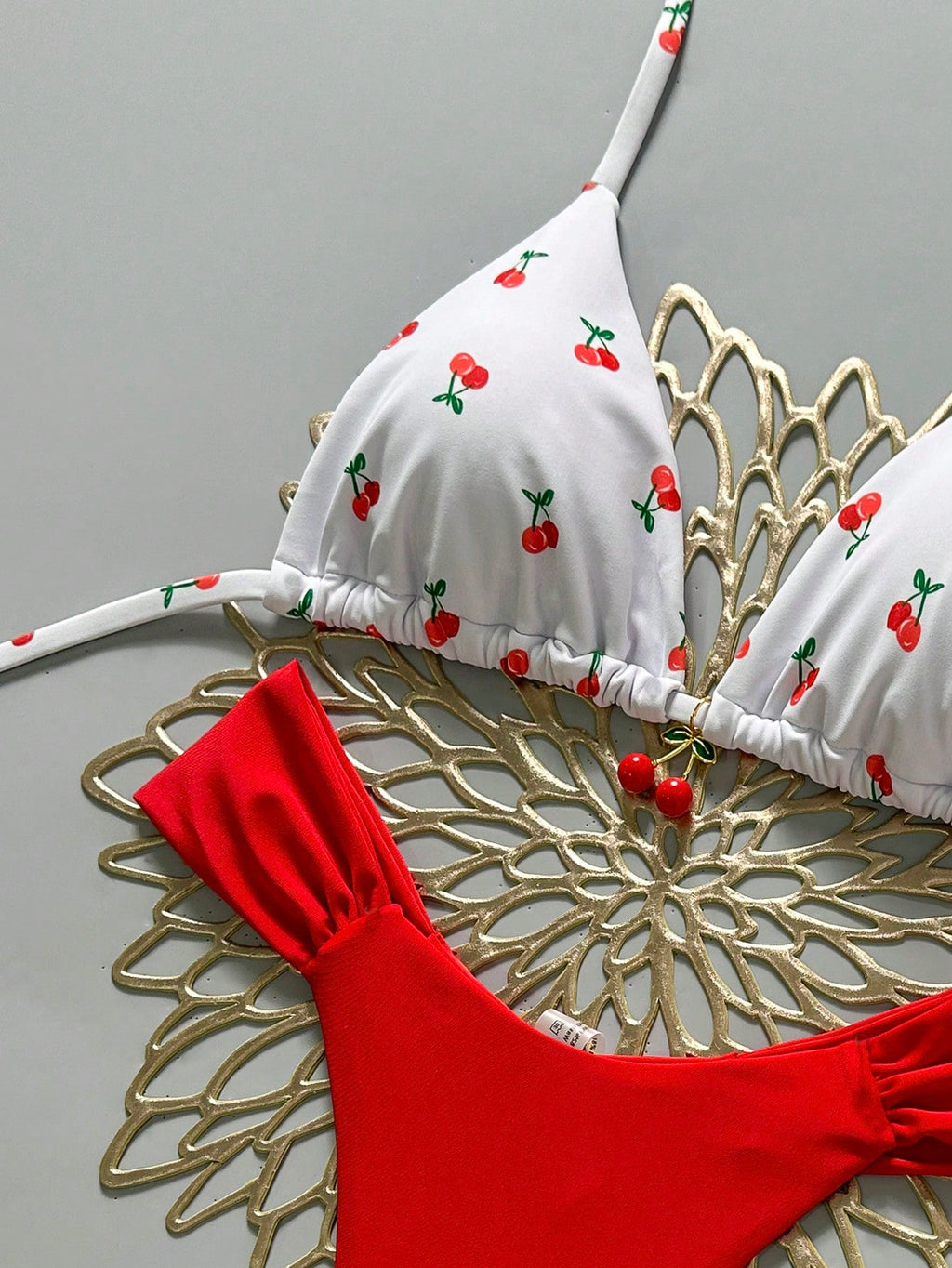 Swim MOD 2pcs Spring/Summer Vacation Random Print Cherry Accessory