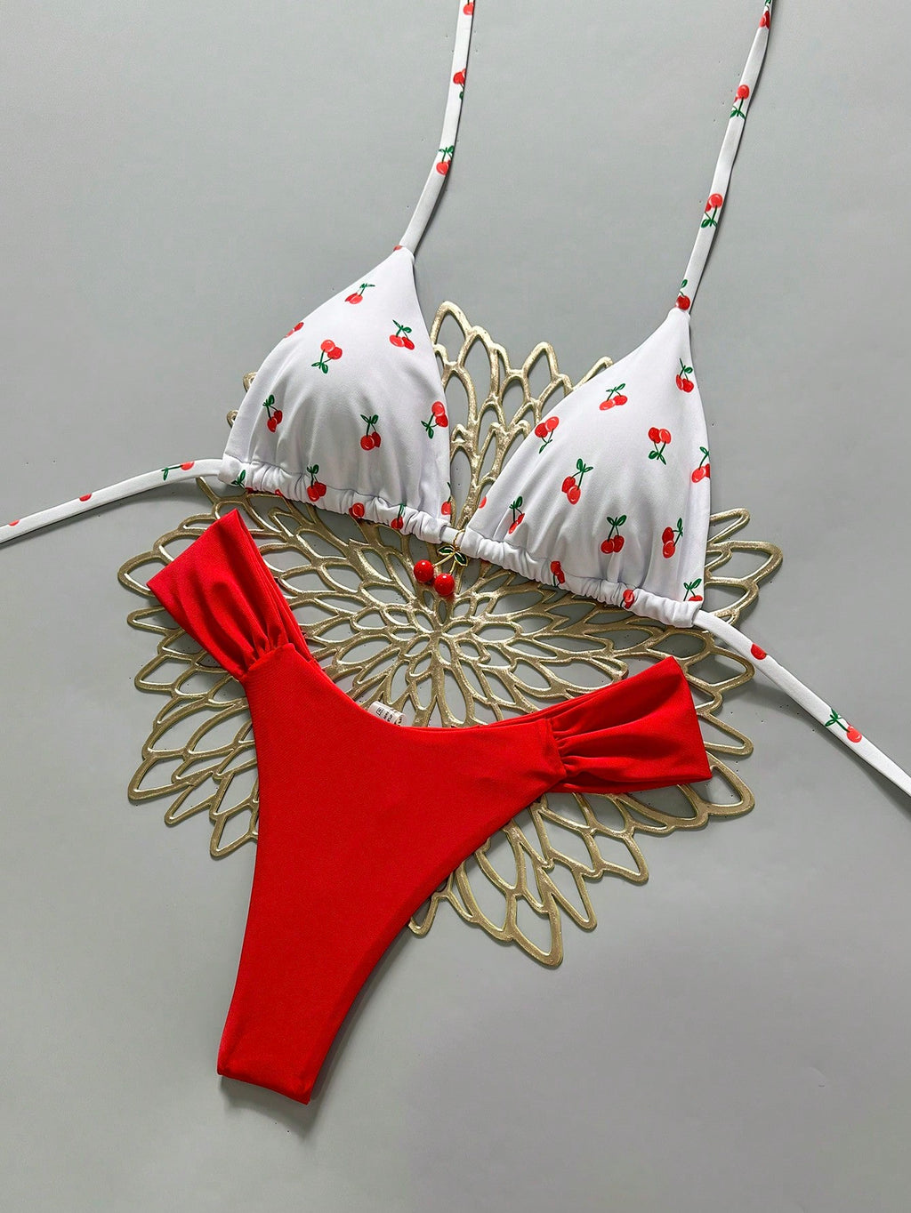 Swim MOD 2pcs Spring/Summer Vacation Random Print Cherry Accessory