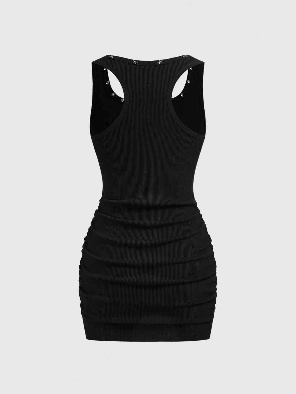 Grunge Punk Women's Retro Baddie Unisex Streetwear Casual Galaxy Star Rivet Print Bodycon Mini Dress - image 17