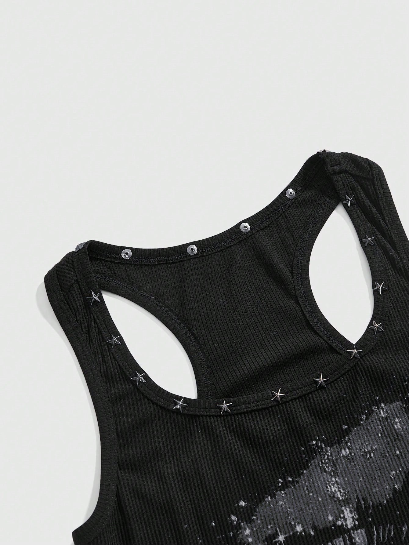 Grunge Punk Women's Retro Baddie Unisex Streetwear Casual Galaxy Star Rivet Print Bodycon Mini Dress - image 18