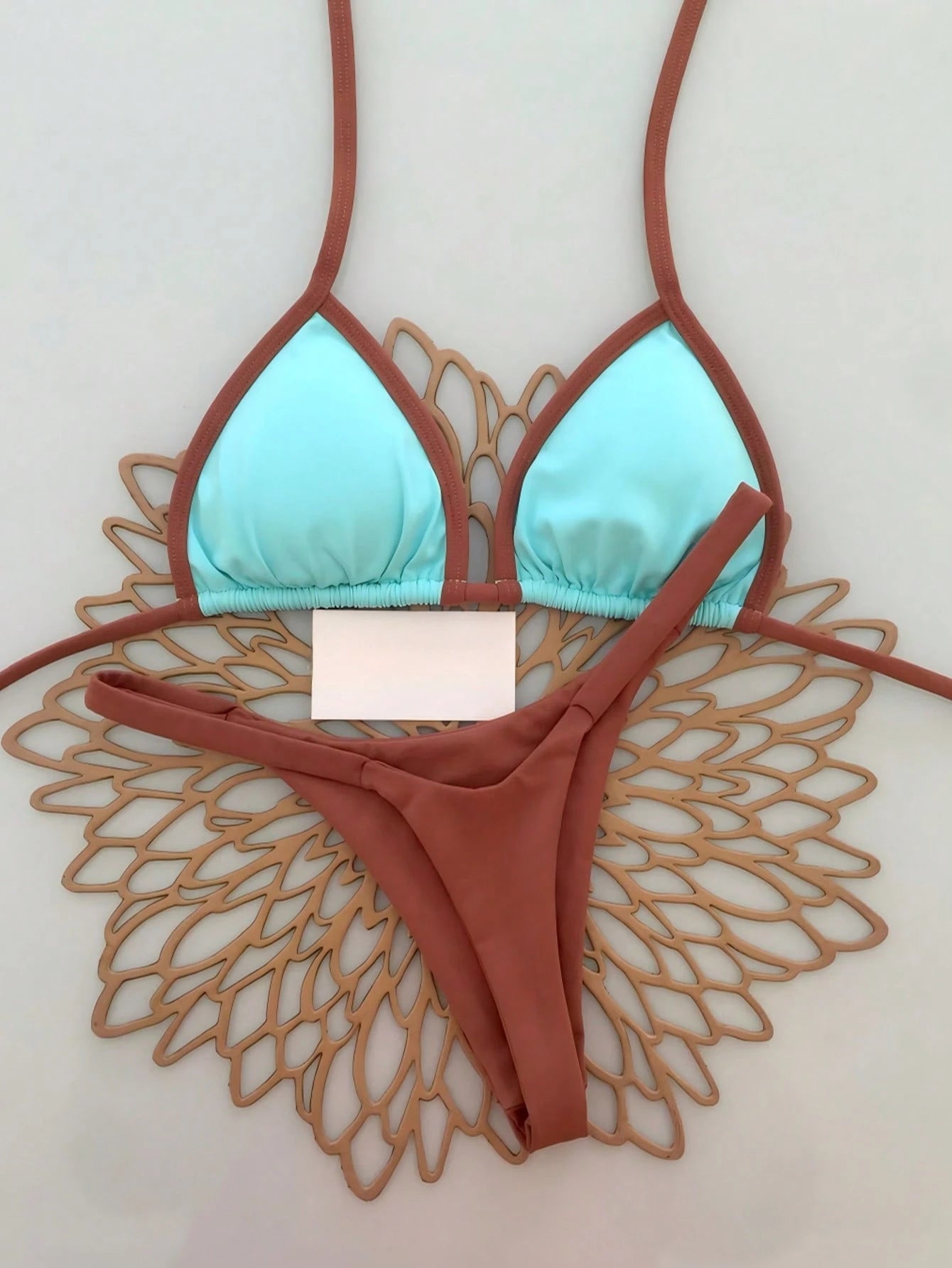 Women's Summer Beach Patchwork Halter Tie Sexy Bikini And Triangle