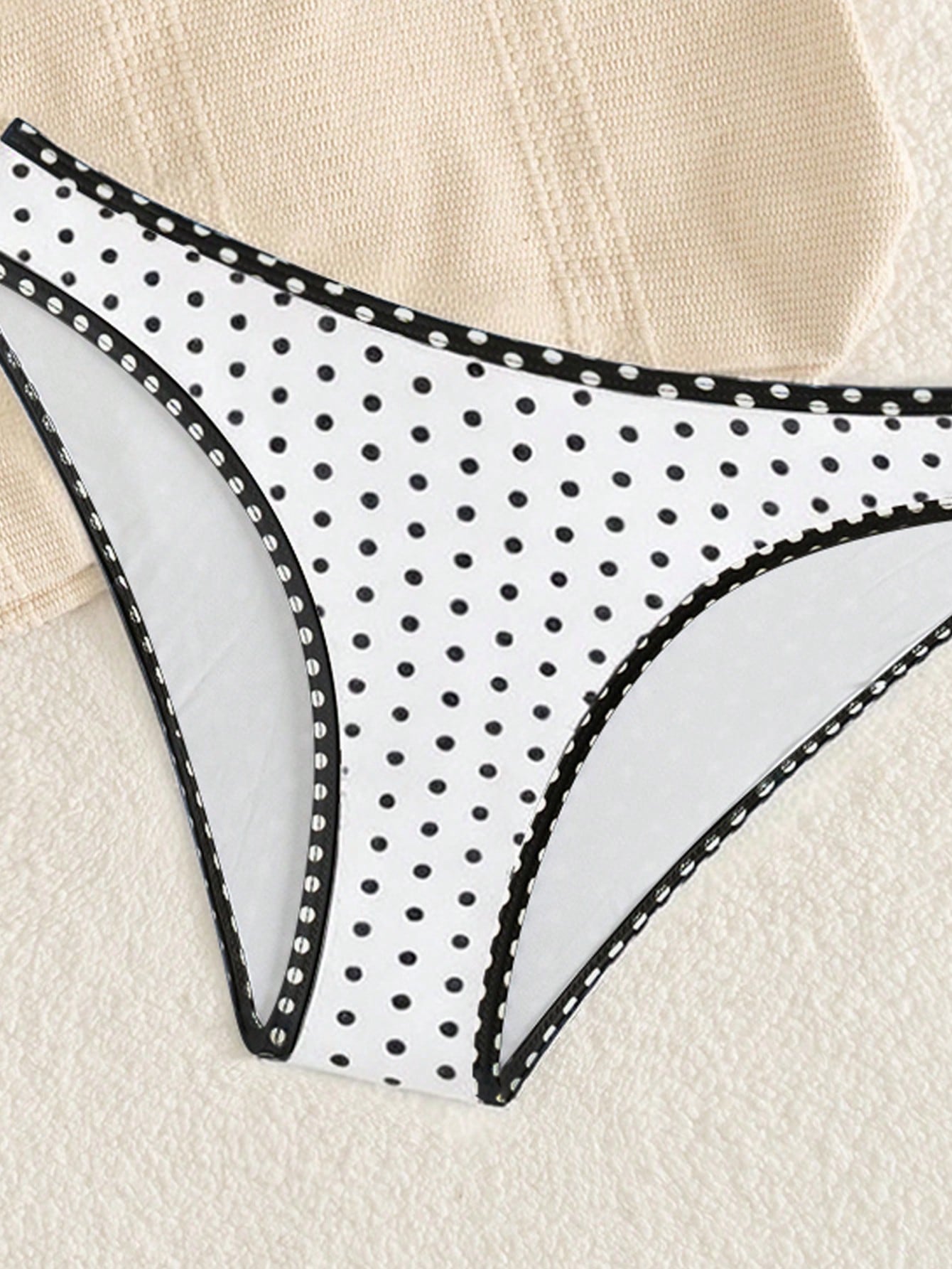 Women's Elegant Polka Dot Sports Casual Bikini Set, Triangle Cup