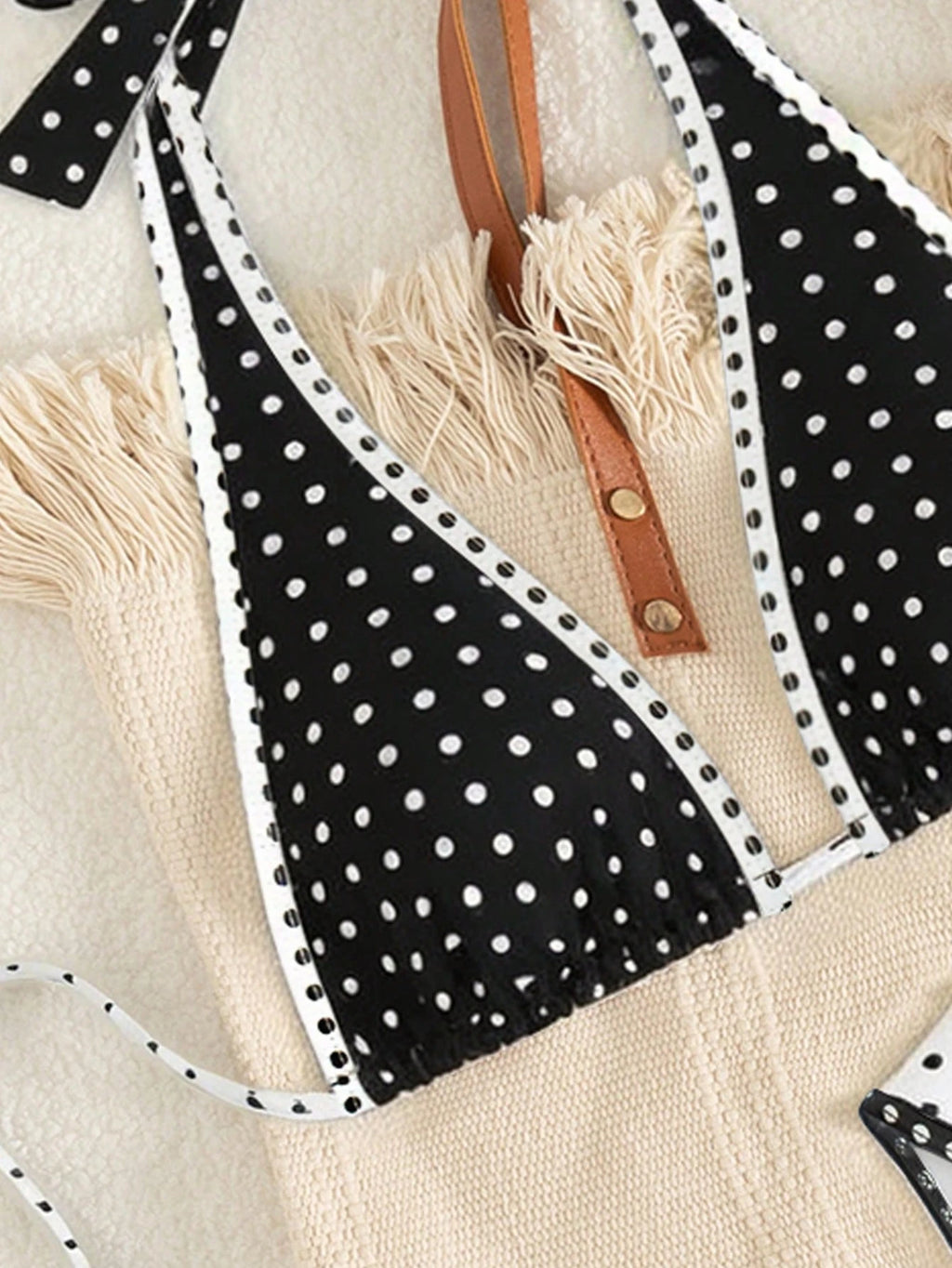 Women's Elegant Polka Dot Sports Casual Bikini Set, Triangle Cup