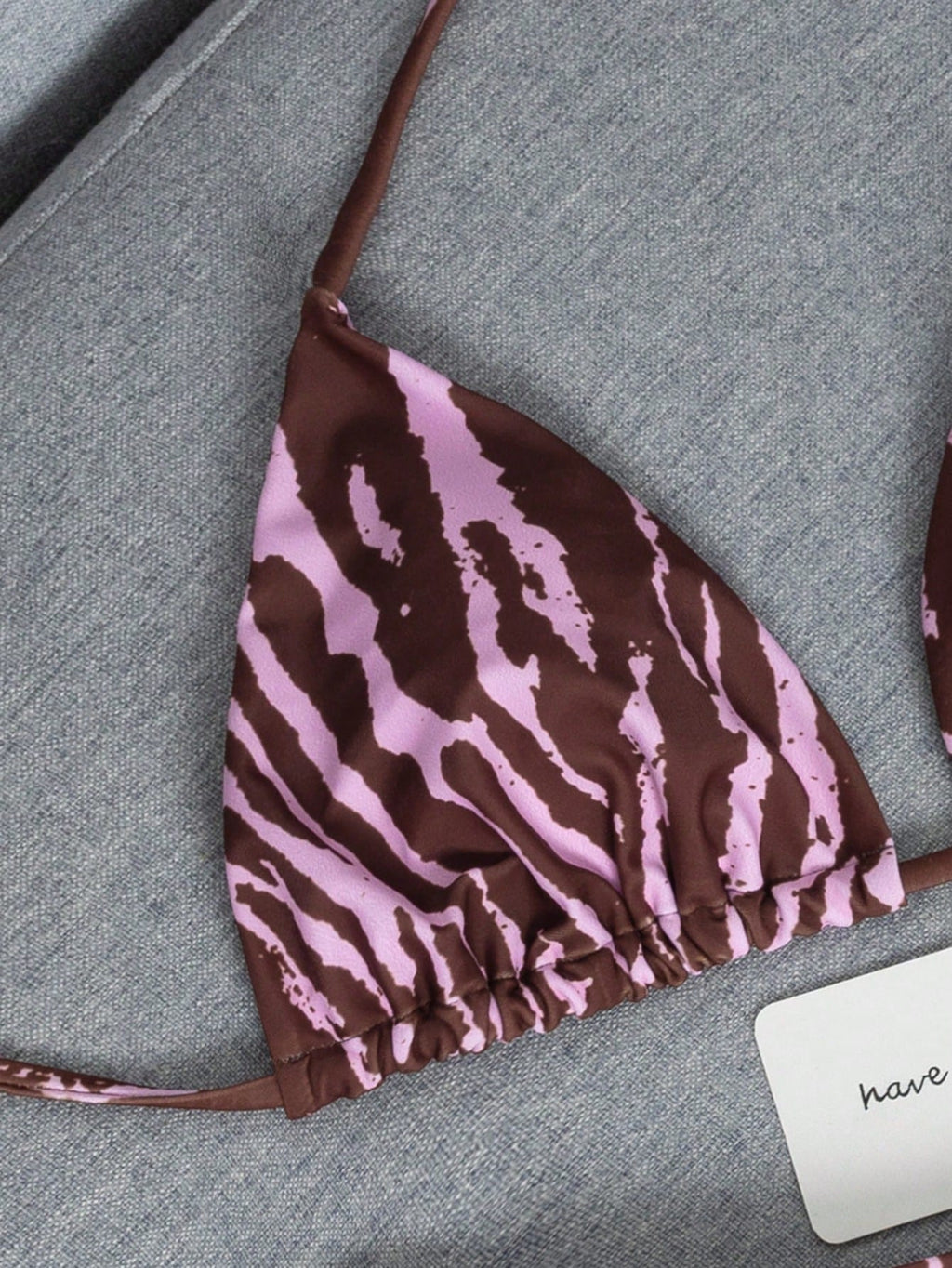 2026 Fashion Sexy Faux Wood Grain Personalized Print Women's Bikini