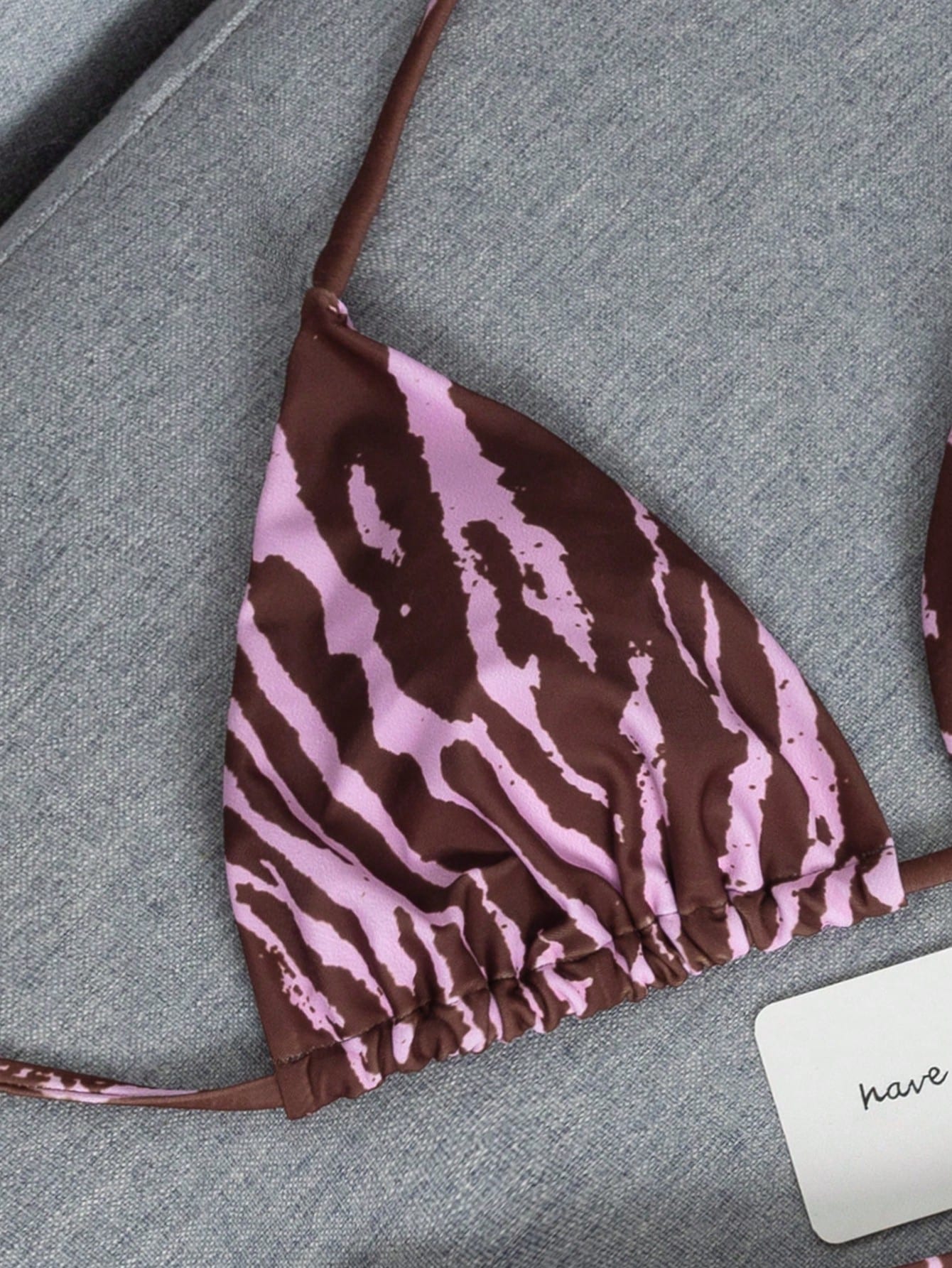 2026 Fashion Sexy Faux Wood Grain Personalized Print Women's Bikini