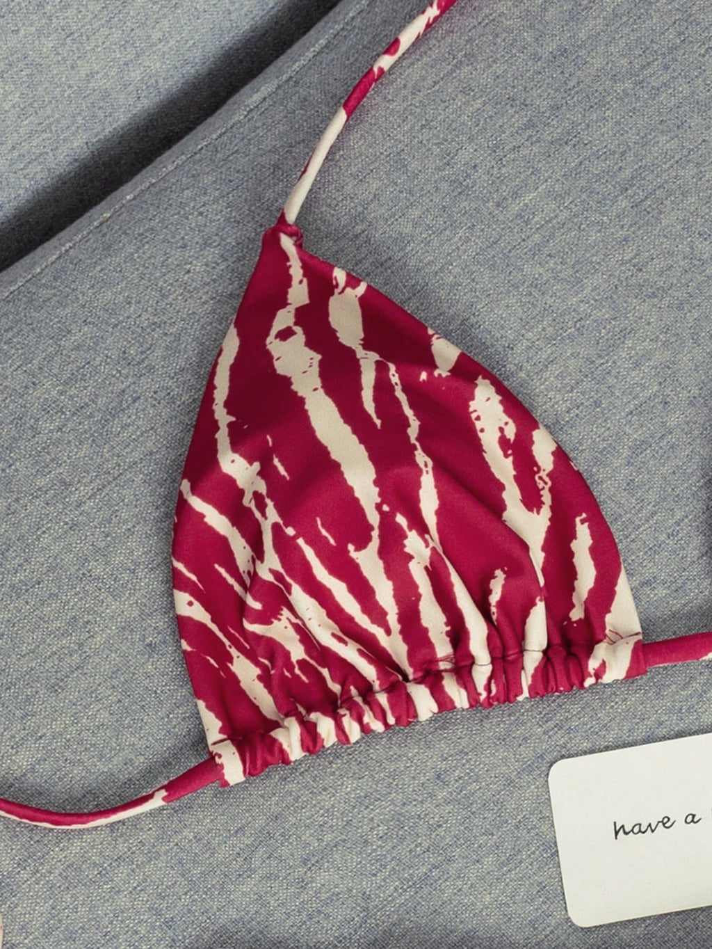2026 Fashion Sexy Faux Wood Grain Personalized Print Women's Bikini