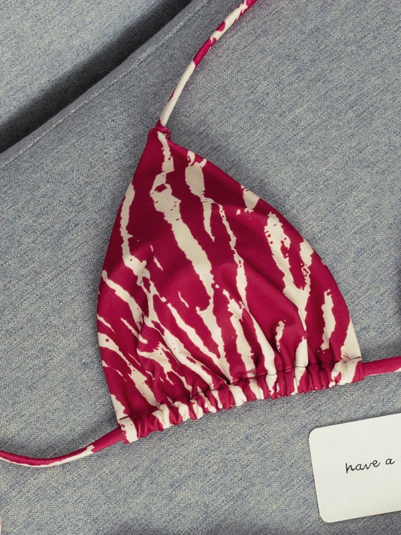 2026 Fashion Sexy Faux Wood Grain Personalized Print Women's Bikini