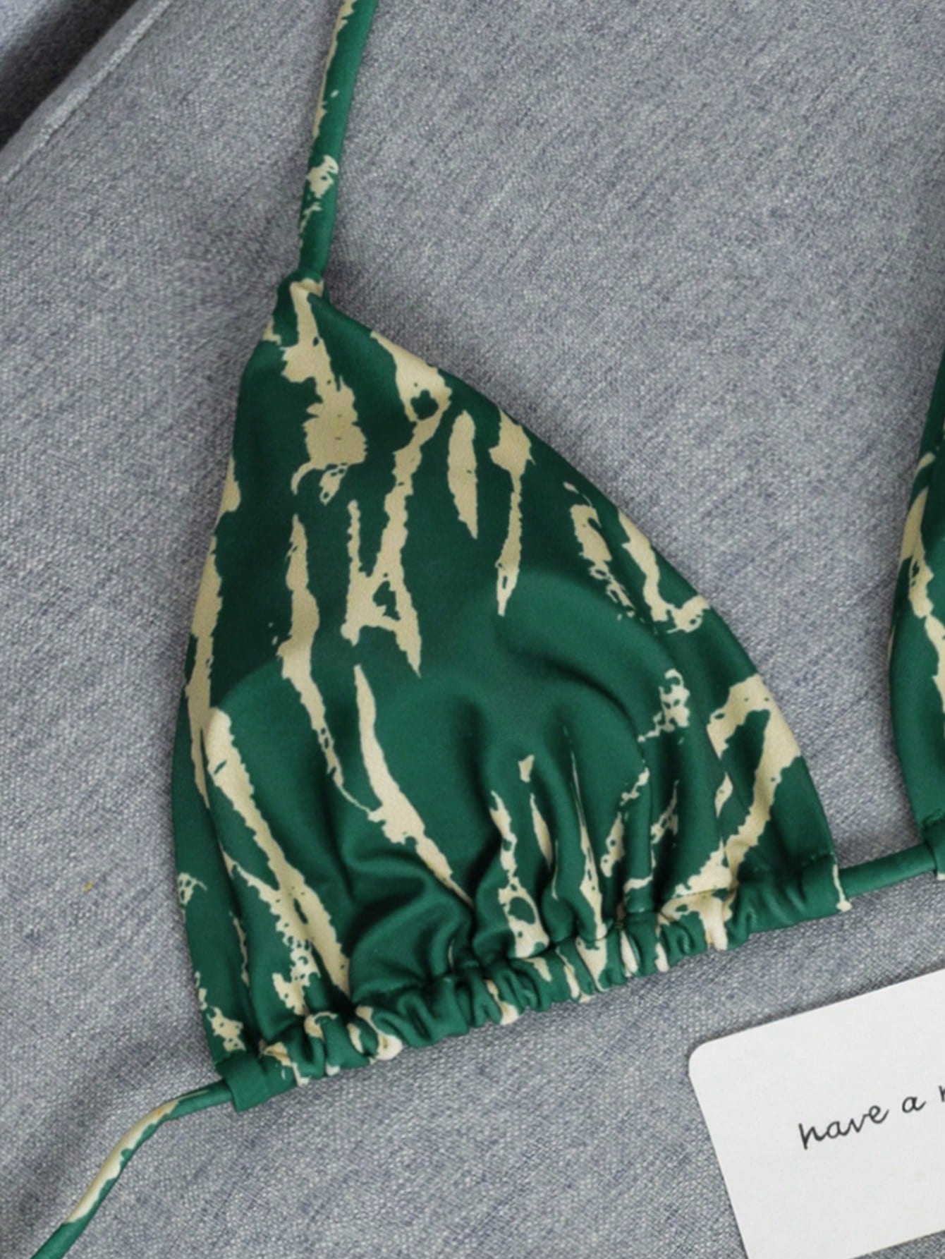 2026 Fashion Sexy Faux Wood Grain Personalized Print Women's Bikini