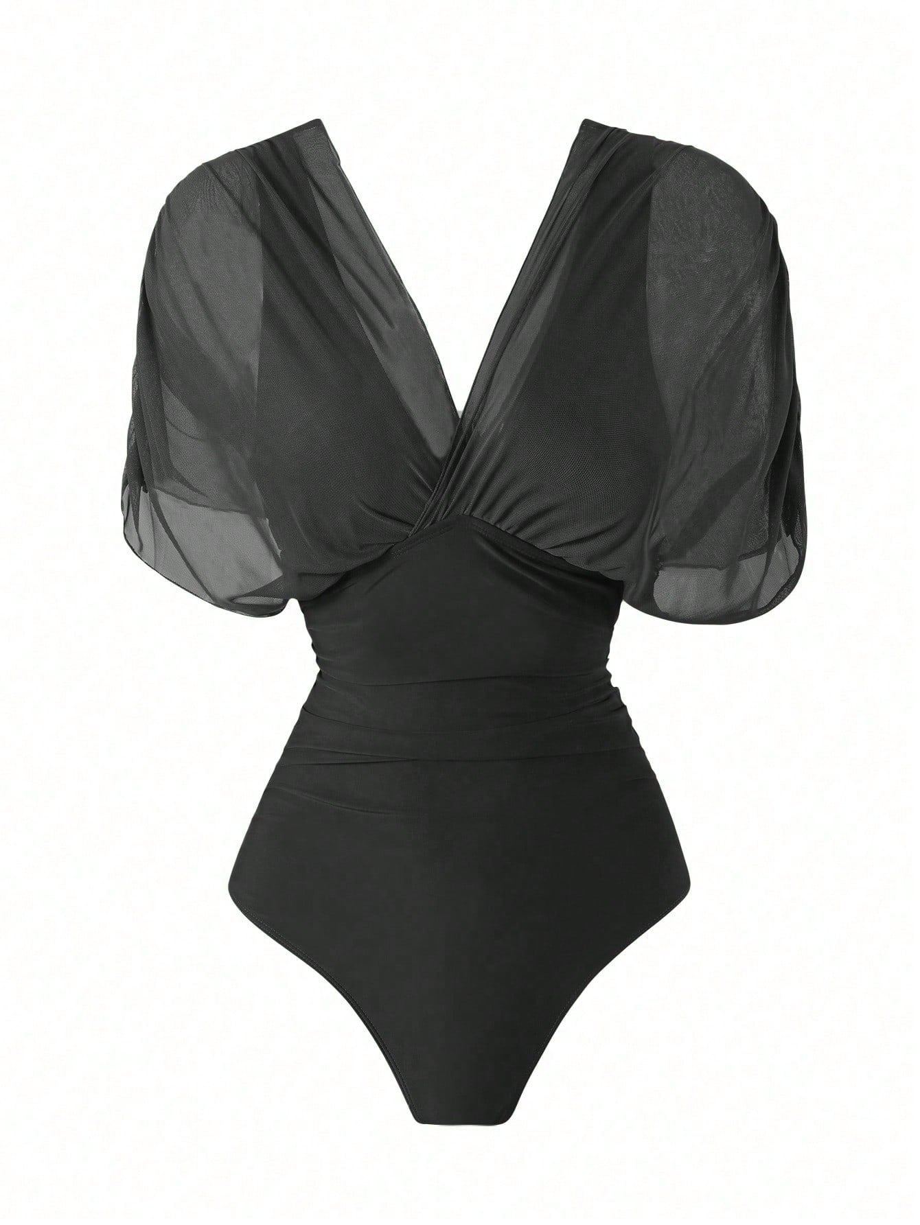 Swim Oasis 2026 New Spring/Summer Women 2pcs Solid Color Swimsuit With Mesh Maxi Dress, Beach Vacation Casual - image 10
