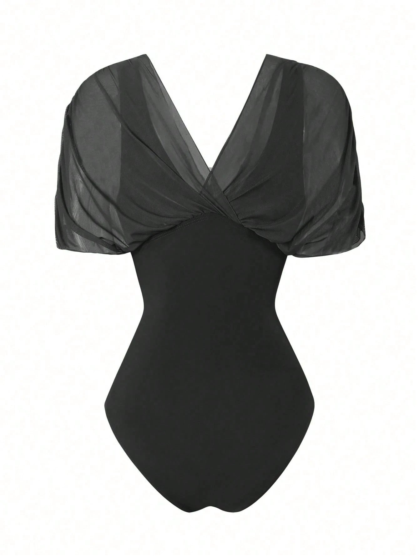 Swim Oasis 2026 New Spring/Summer Women 2pcs Solid Color Swimsuit With Mesh Maxi Dress, Beach Vacation Casual - image 12