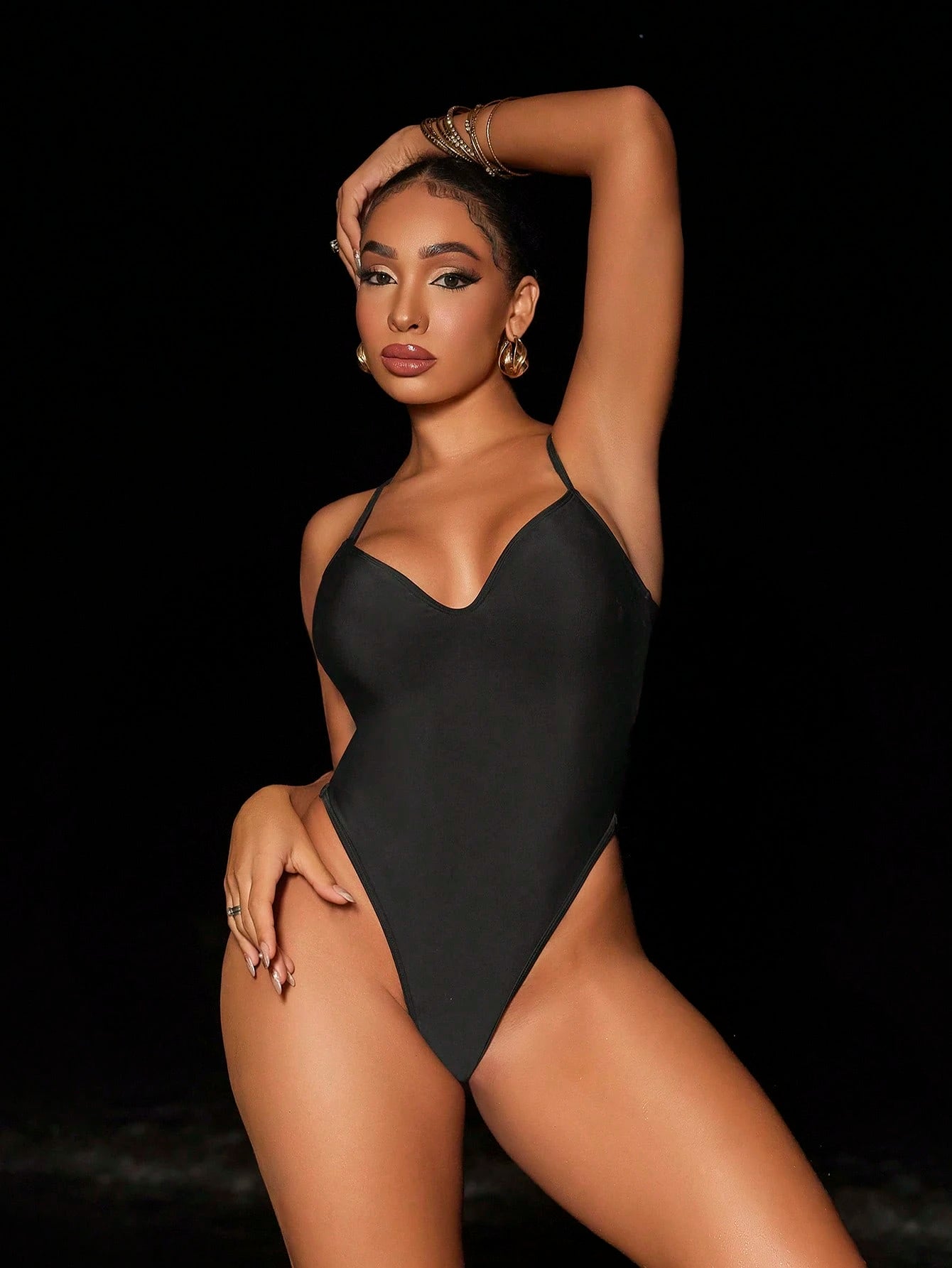 X Sofía Suescun Swim SXY Women's Solid Color Casual Strap One-Piece Swimsuit Summer - image 5