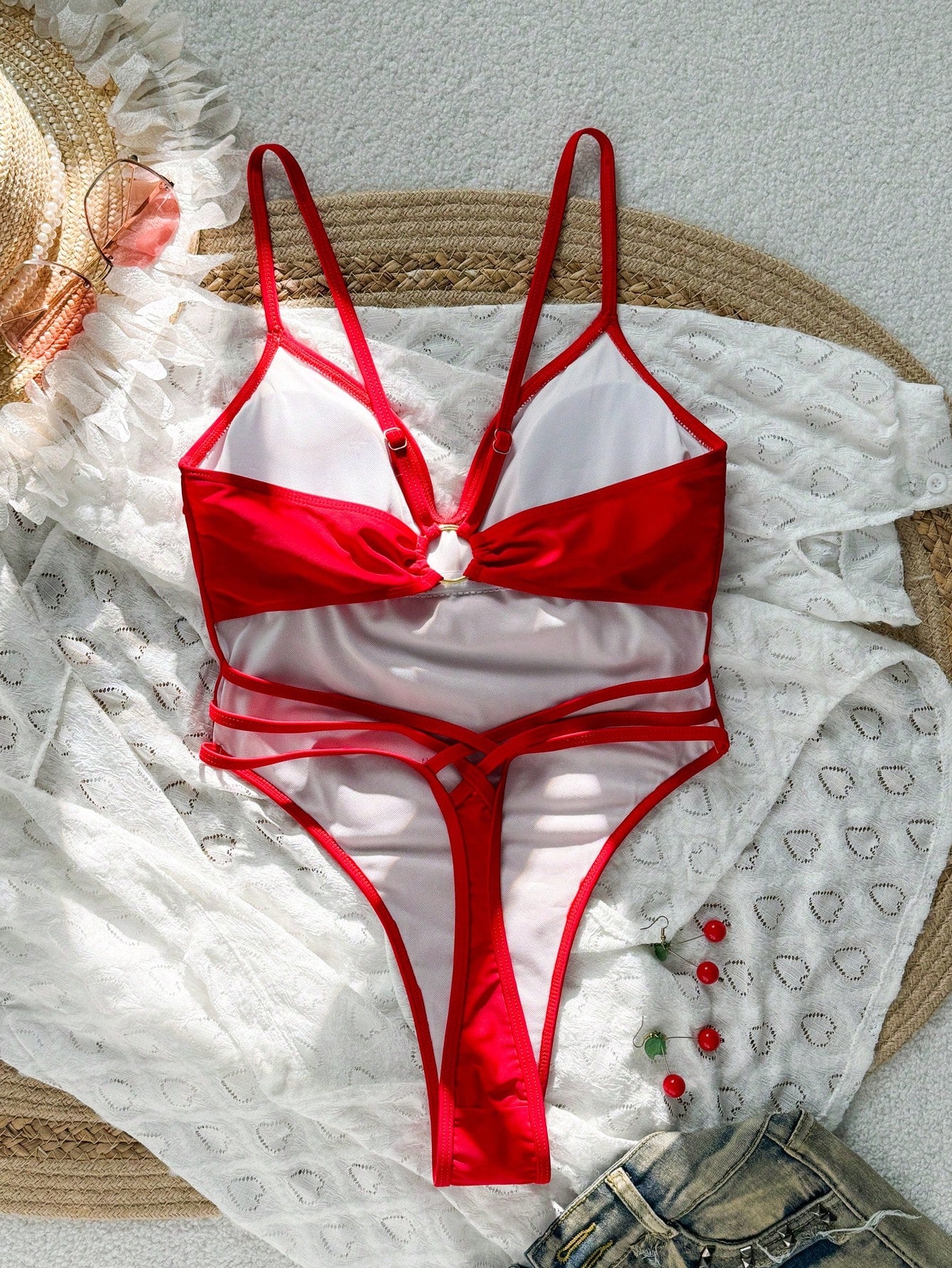 X Sofía Suescun Swim SXY Women's Solid Color Casual Strap One-Piece Swimsuit Summer - image 8