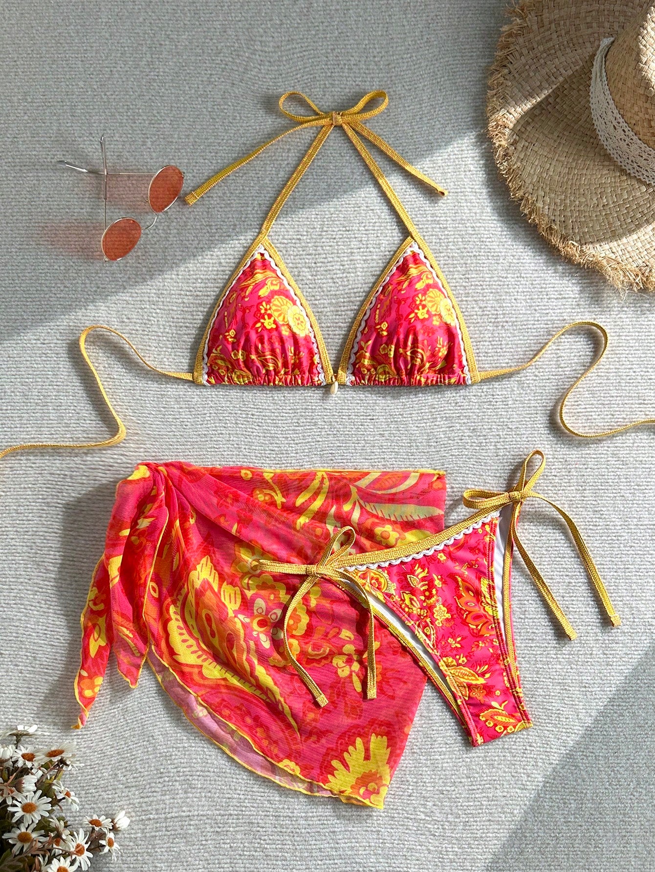 Swim Vcay Swimsuits For Woman Summer Beach 3pcs/Set Women's Random