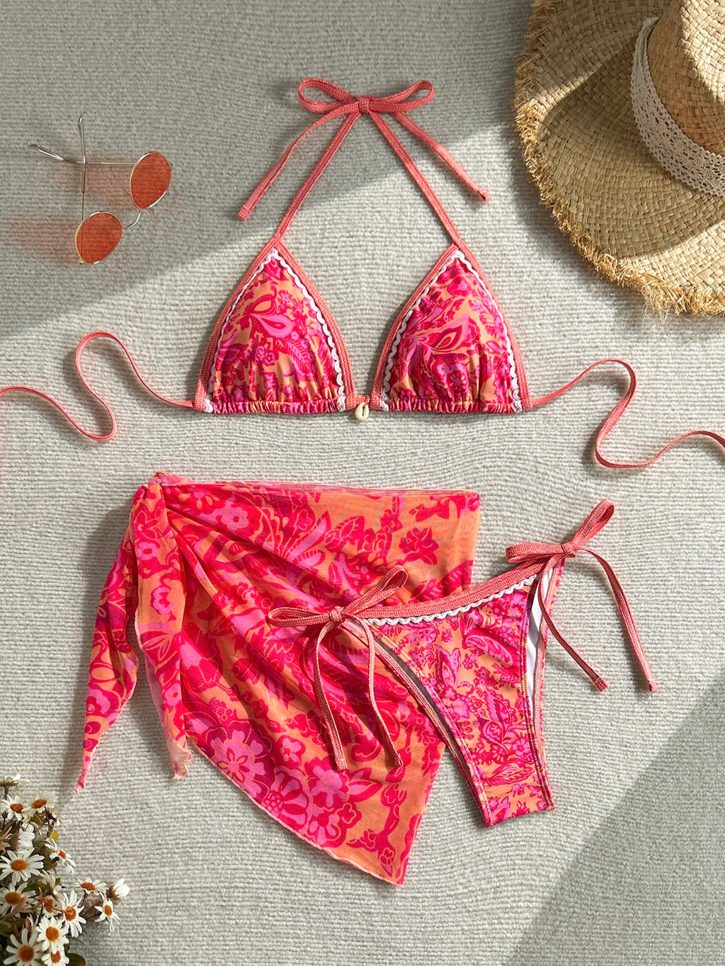 Swim Vcay Swimsuits For Woman Summer Beach 3pcs/Set Women's Random