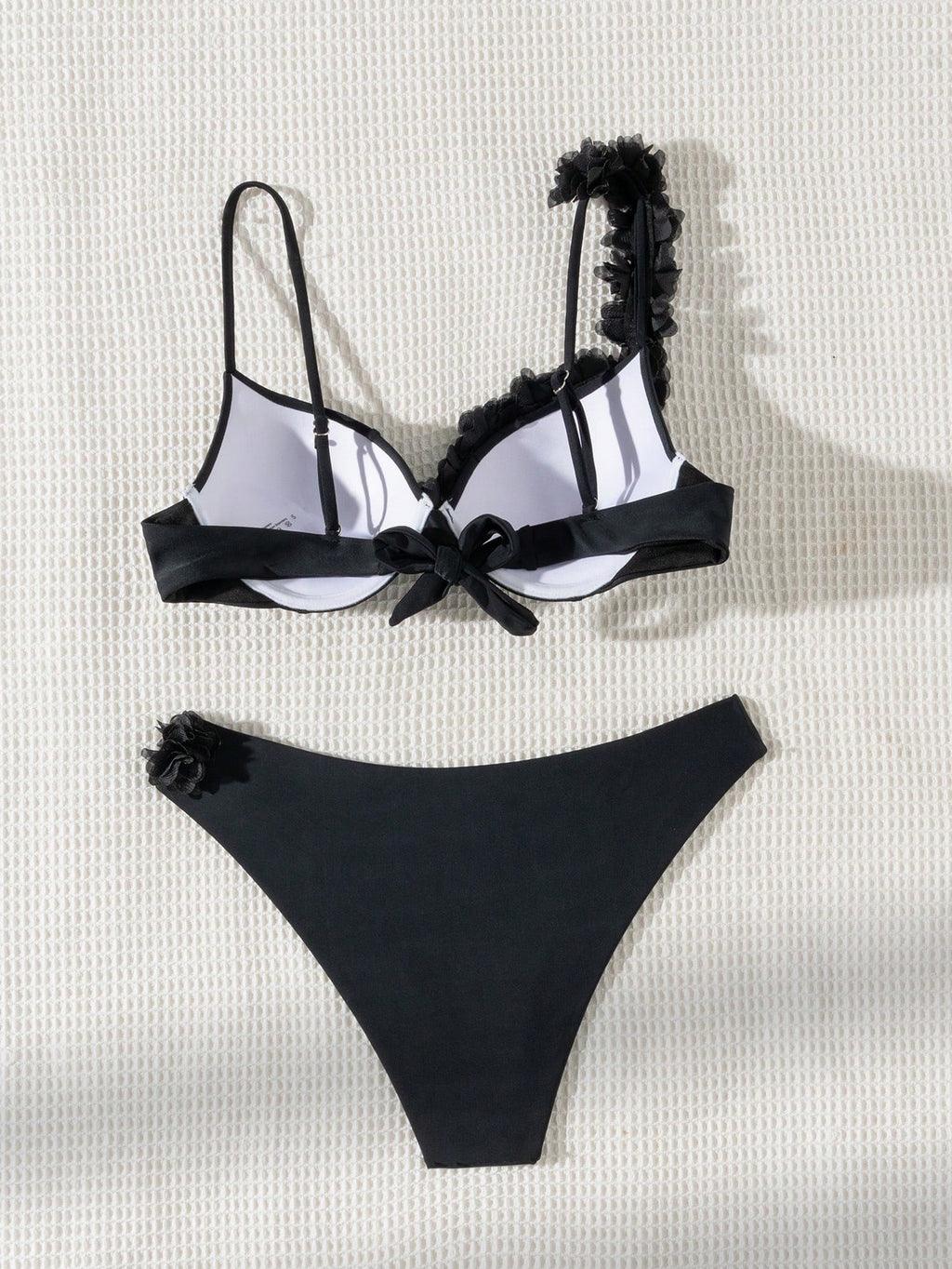 Swim SXY Summer Beach Flower Deco V-Neck Bikini Set, Bikini Set, Two Pieces