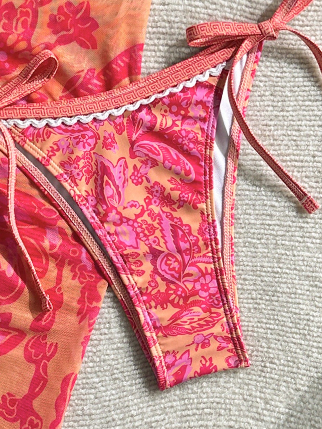 Swim Vcay Swimsuits For Woman Summer Beach 3pcs/Set Women's Random Printed Bikini Set - image 4