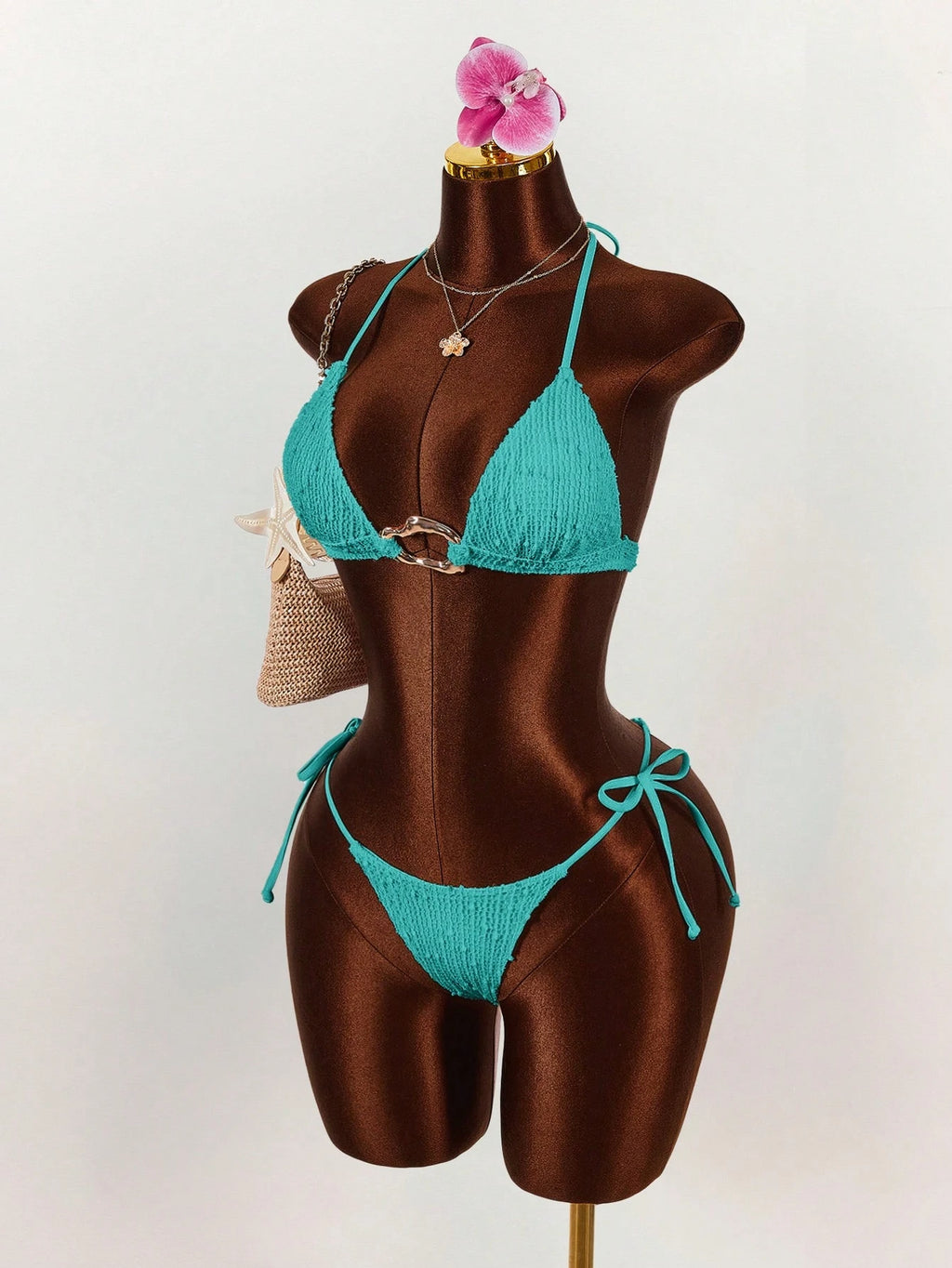 Amplova 3pcs Women's Sexy Halter Bikini Set - Top, Bottom, And Cover-Up