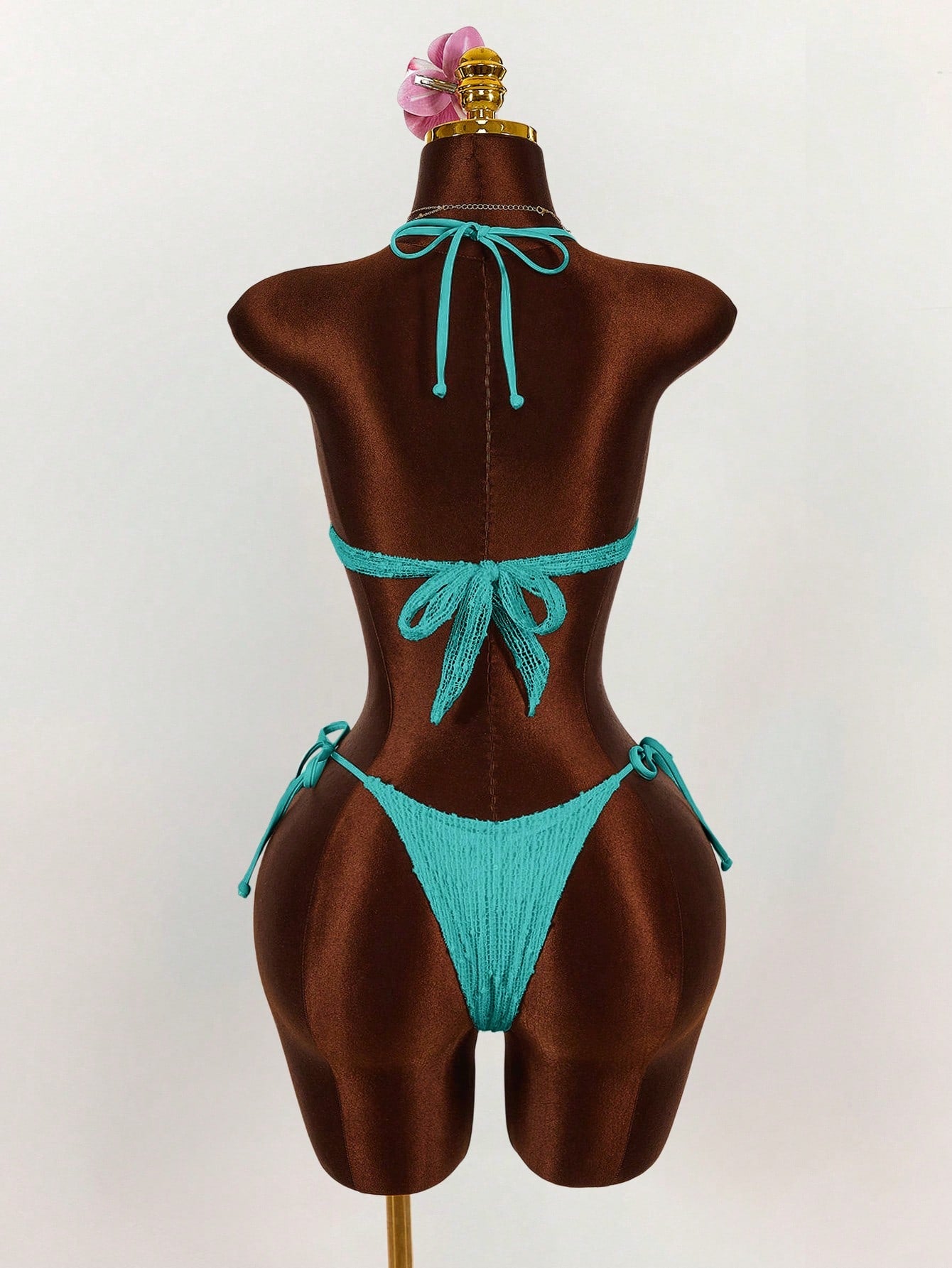 Amplova 3pcs Women's Sexy Halter Bikini Set - Top, Bottom, And Cover-Up