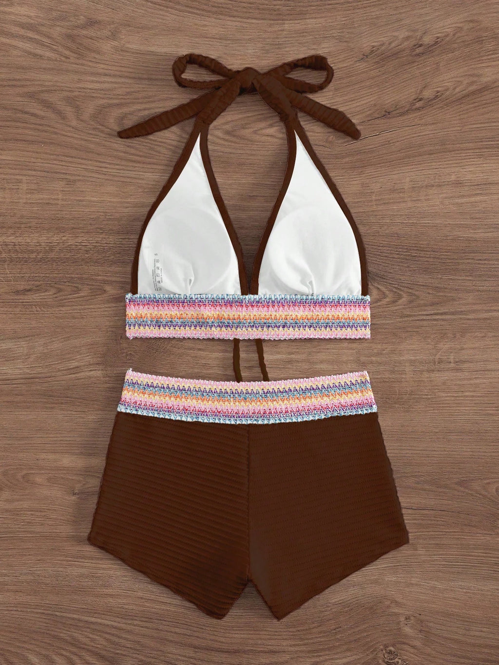 Swim Vcay 2pcs Spring Break Tie-Dye Halter Wrap Back Beach Bikini Set,Casual Holiday Party Festival Beach - image 20