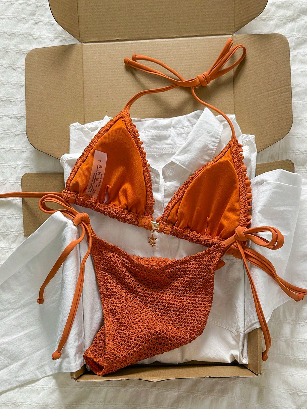 Swim Mod Chic Pink Halter Bikini For Women Graphic Lace Ruffle