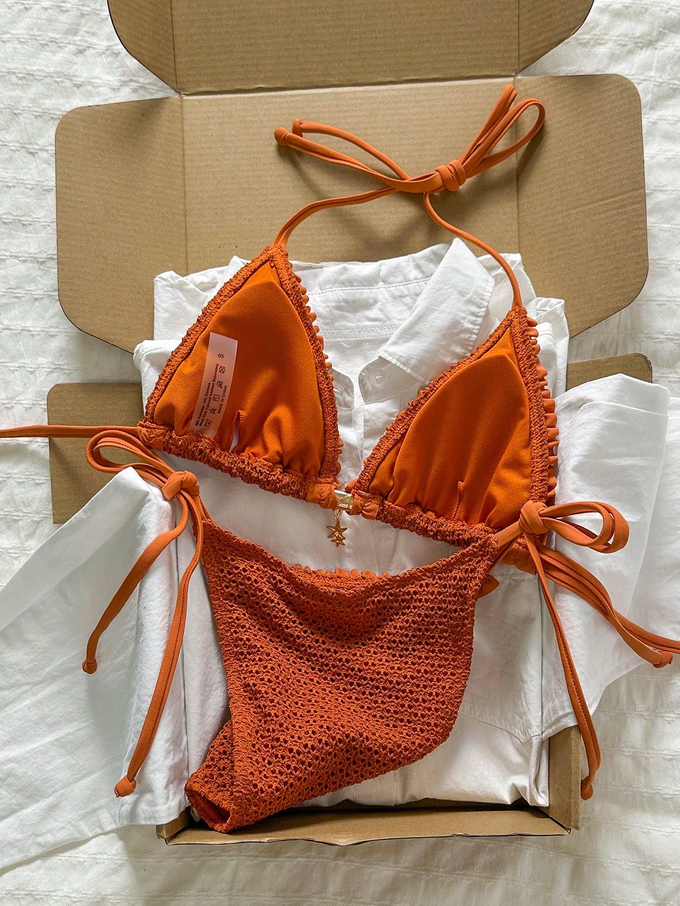 Swim Mod Chic Pink Halter Bikini For Women Graphic Lace Ruffle