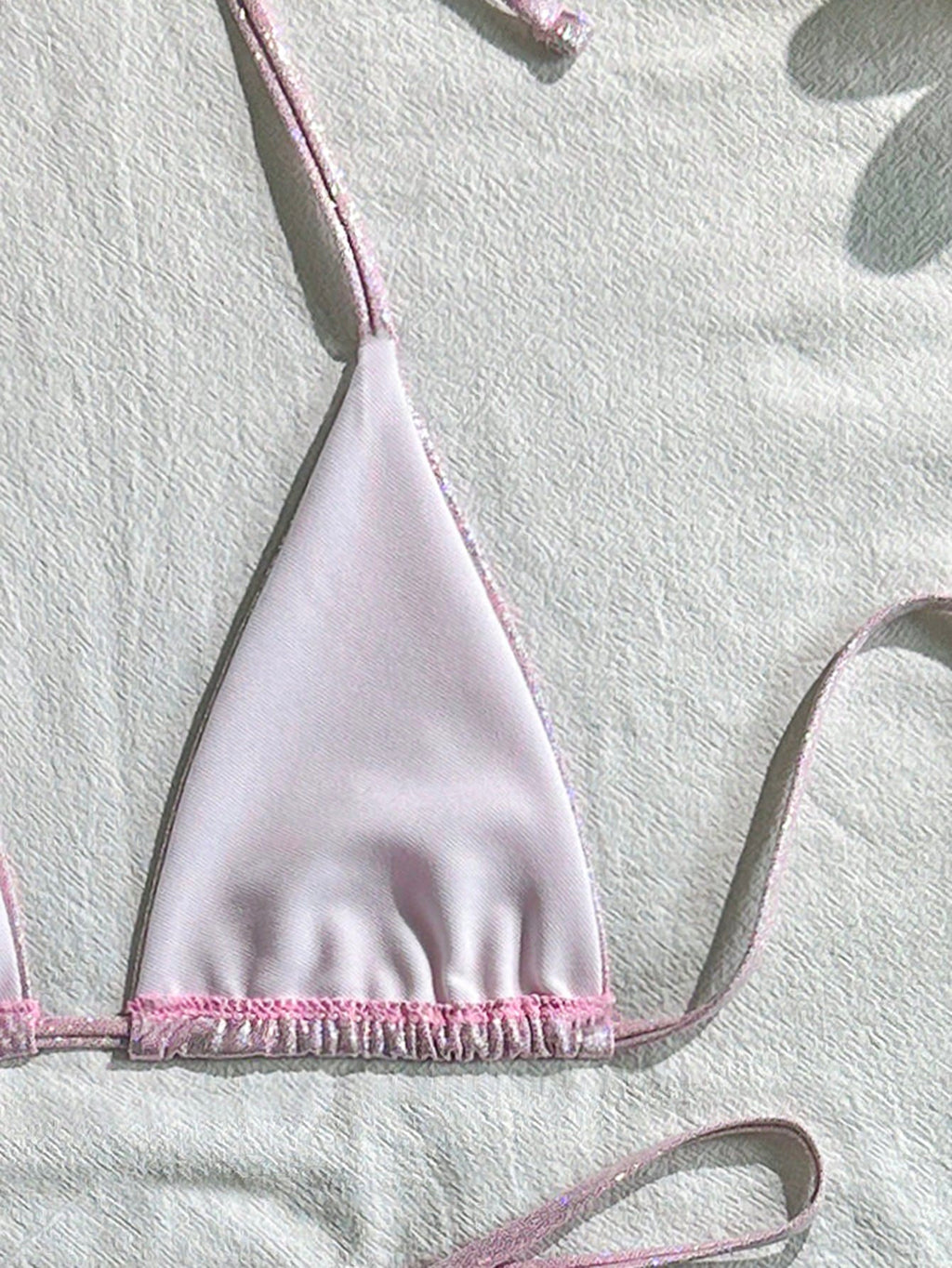 Swim SXY Summer Beach Metallic Bikini Set Micro Triangle Bra & O-Ring Linked Tho