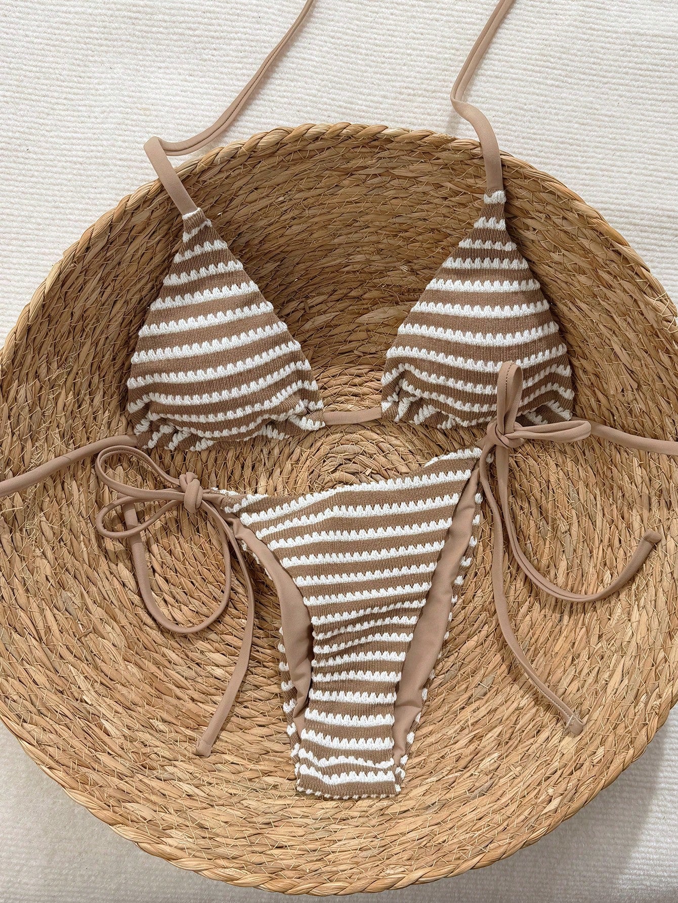 Swim Mod 2026 Spring/Summer Metallic Spaghetti Strap Halter Tie Side