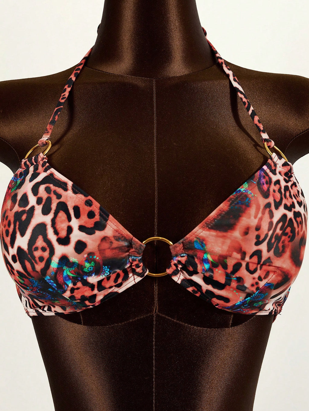 Mistrie Women's Summer Beach Leopard Print Halter Tie Sexy Bikini Set