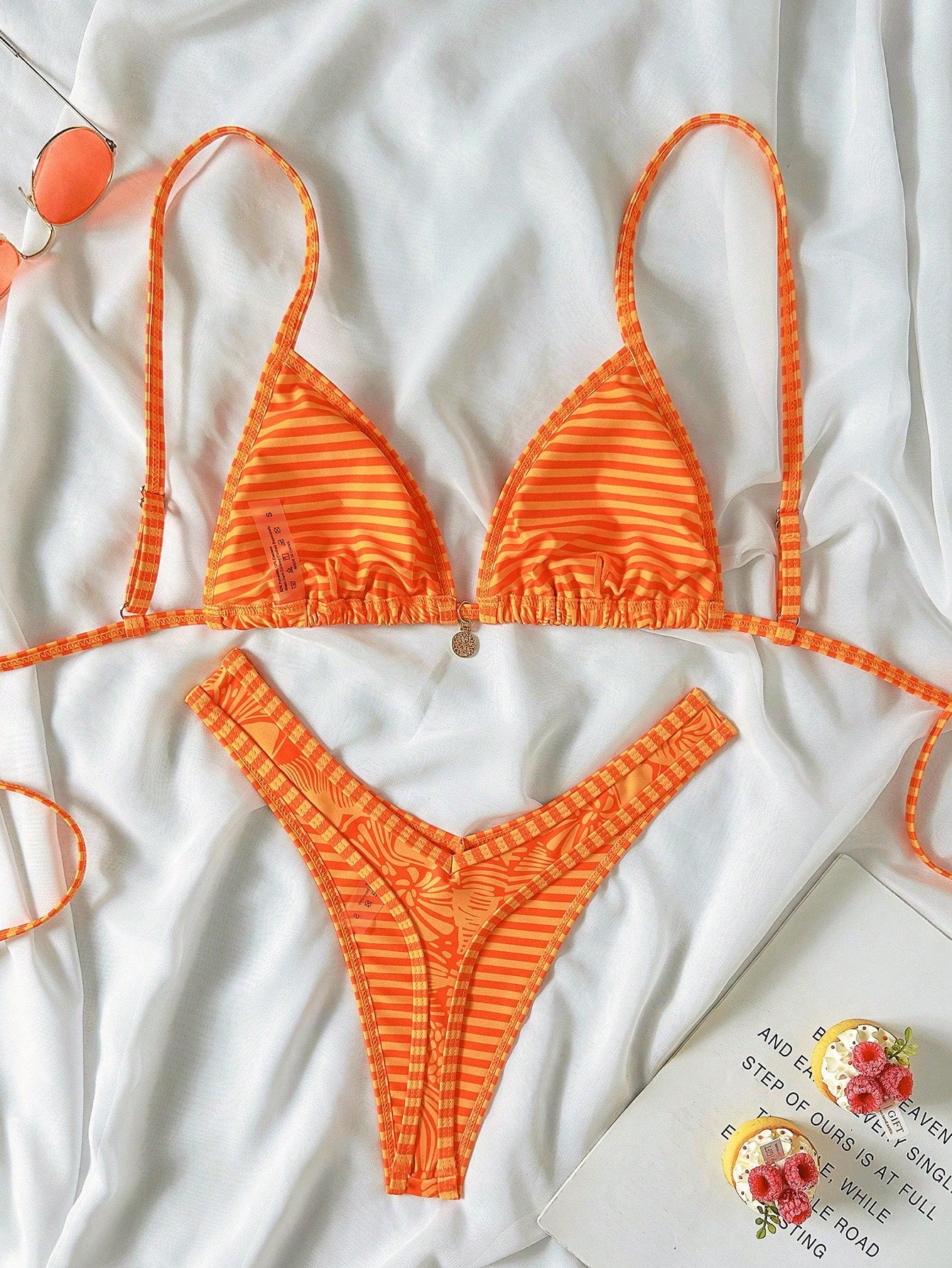 Swim Vcay 2pcs/Set Women Red White And Blue Summer Boho Beach