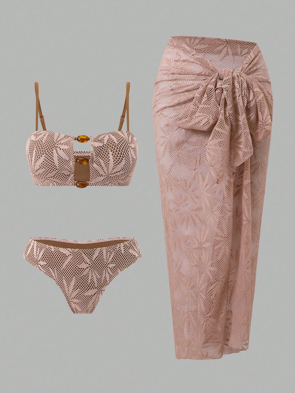 Swim Oasis Women's Pink Summer Boho Beach Holiday Spaghetti Strap