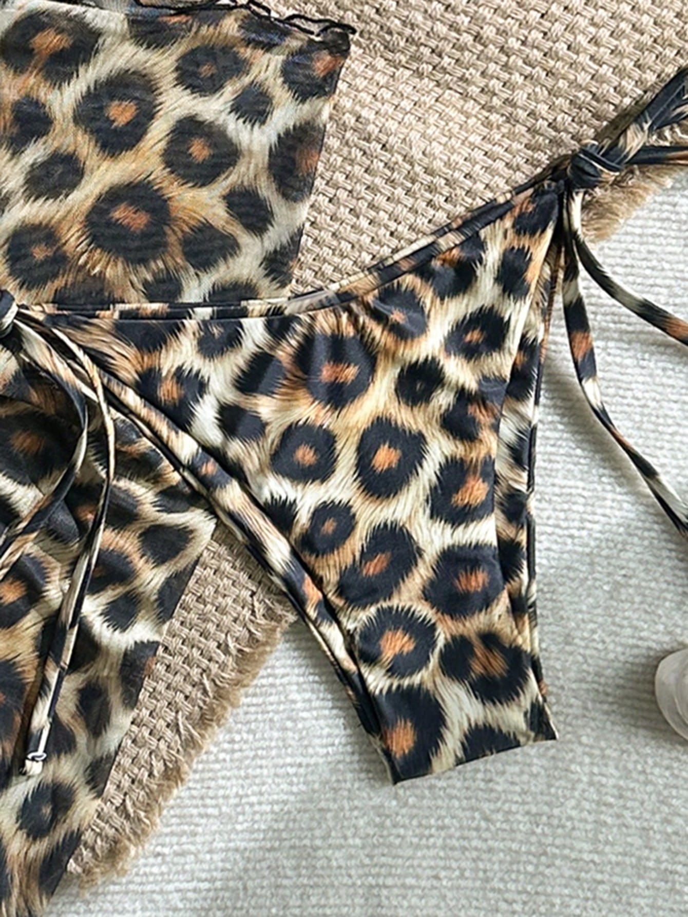 Swim SXY 3pcs/Set Floral & Animal Print Random Pattern Gold Pearl