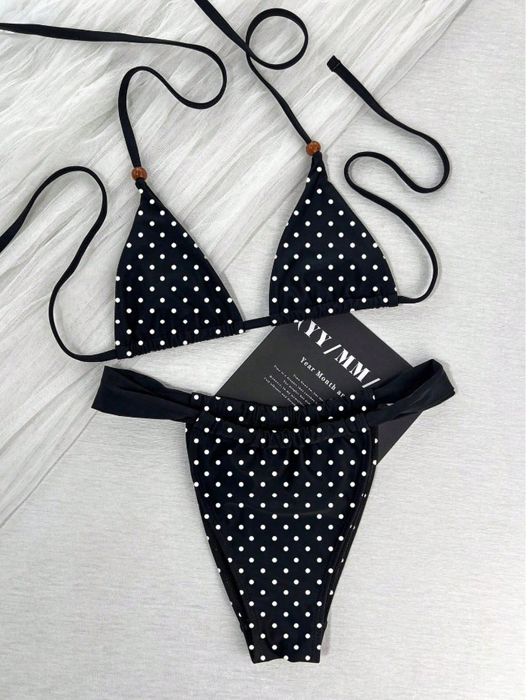 Women's Summer Vacation Retro Sweet Solid Color Thin Strap Side Tie