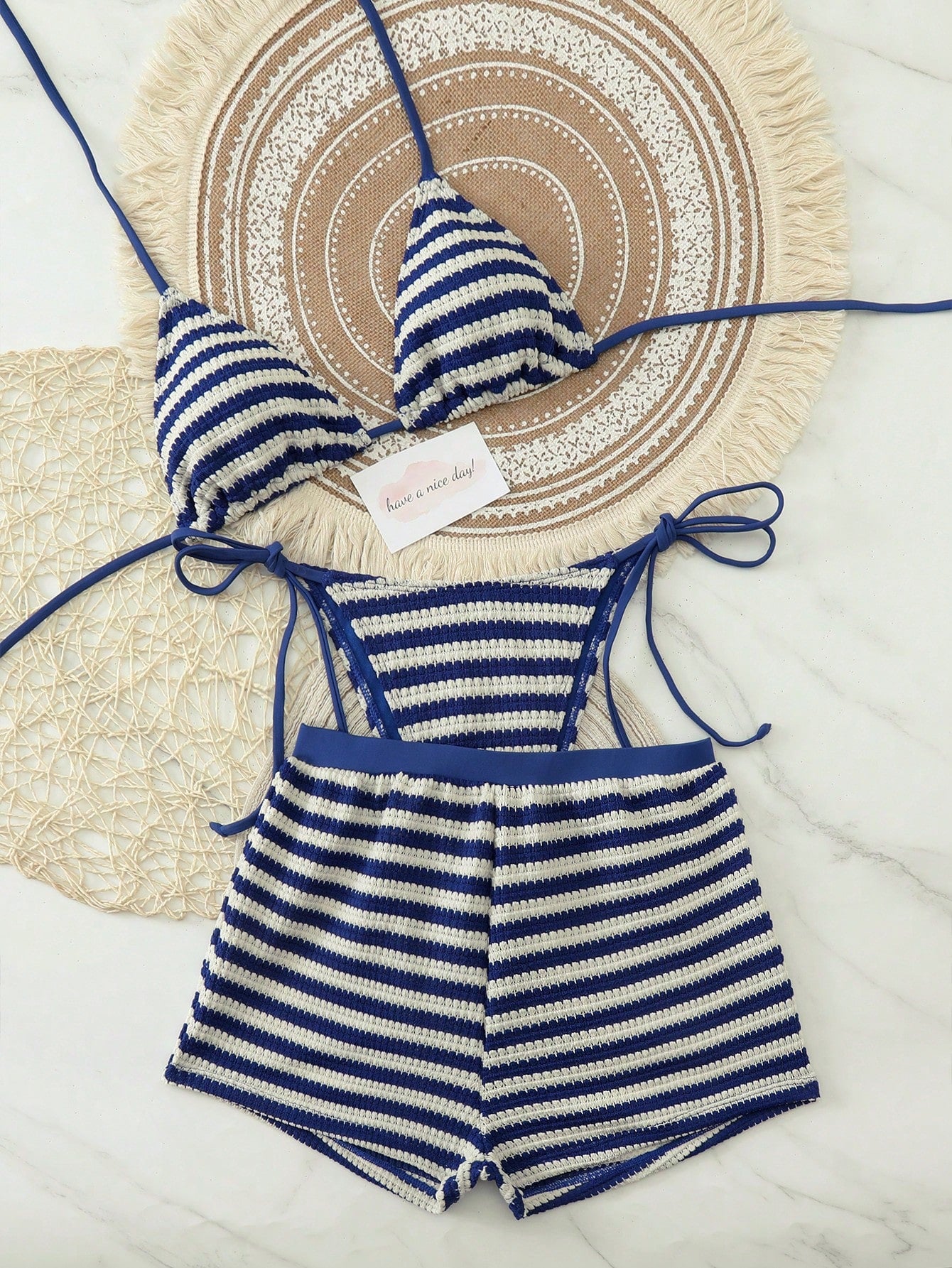 2026 Fashion Sexy Women's 3-Piece Bikini Beach Shorts Swimsuit Set,