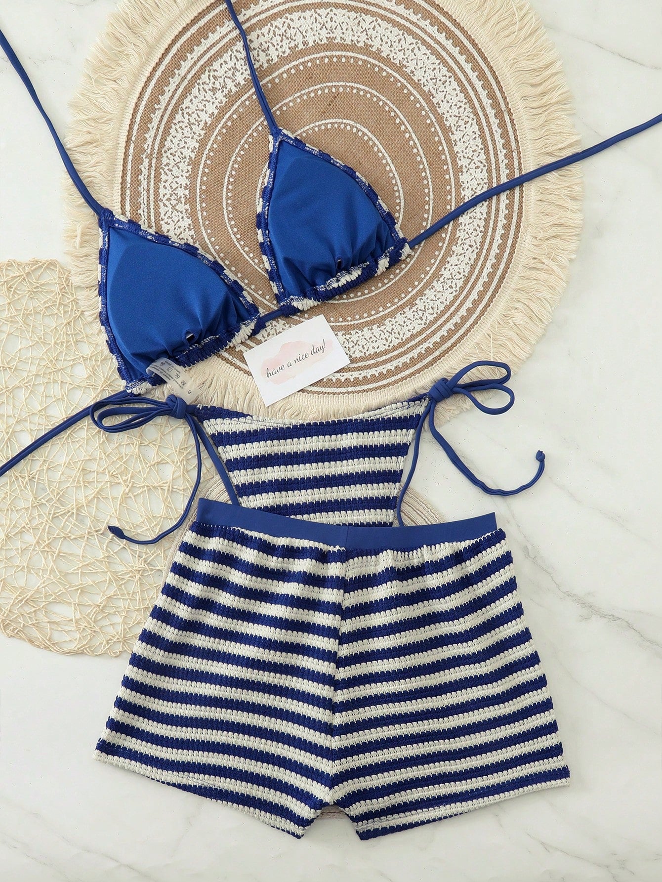 2026 Fashion Sexy Women's 3-Piece Bikini Beach Shorts Swimsuit Set,