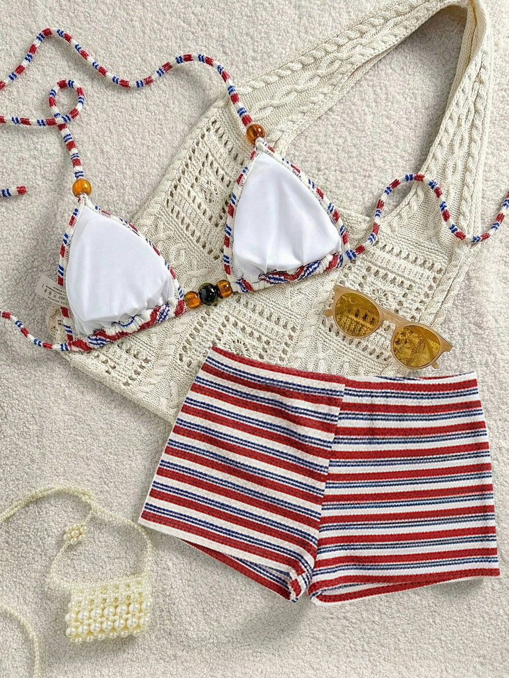 Swim Vcay Women's Summer Casual Cute 2 Pieces Beachwear Set, Resin